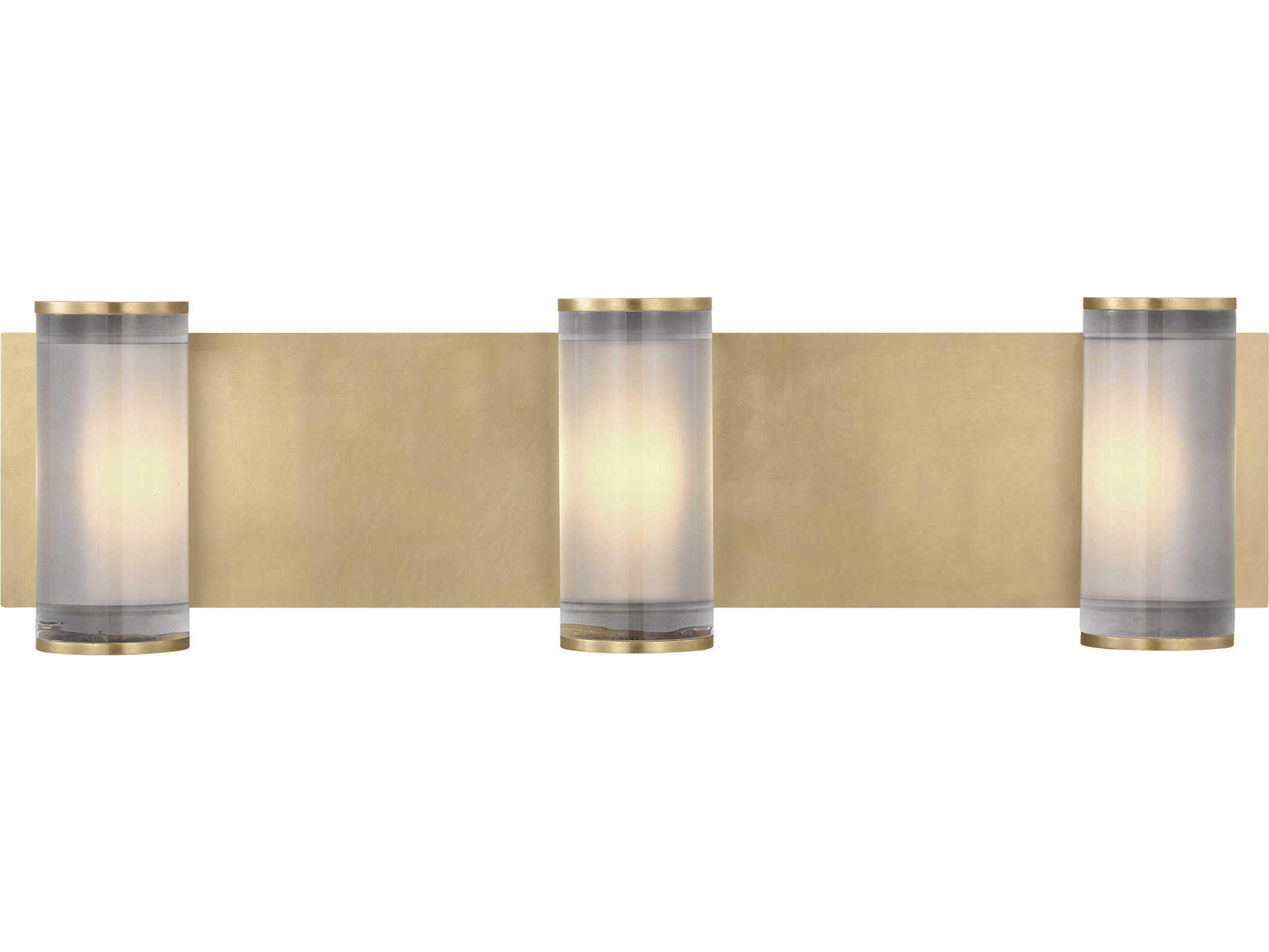 Visual Comfort Modern Esfera 3-Light Natural Brass Vanity Light