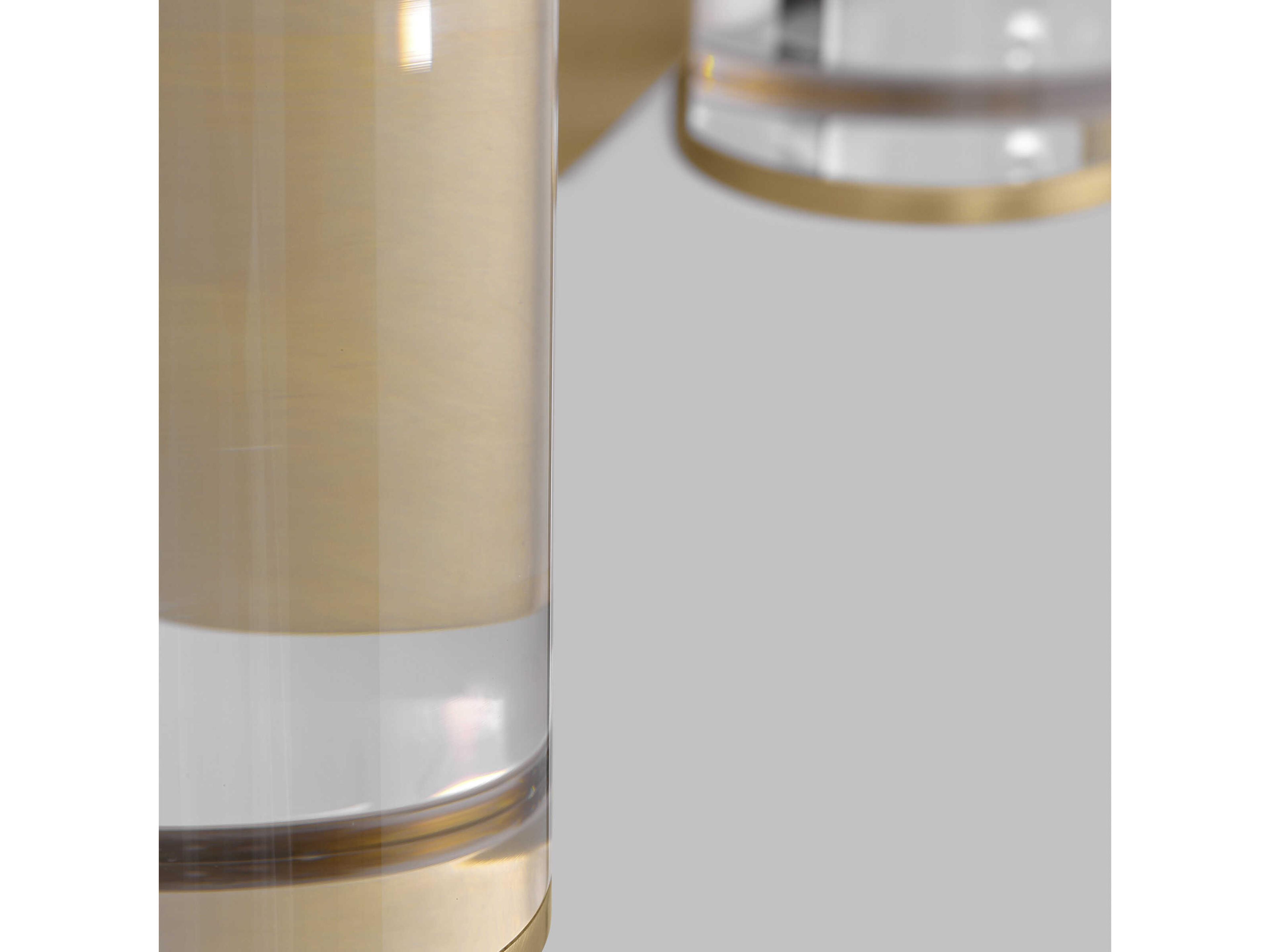 Visual Comfort Modern Esfera 3-Light Natural Brass Vanity Light