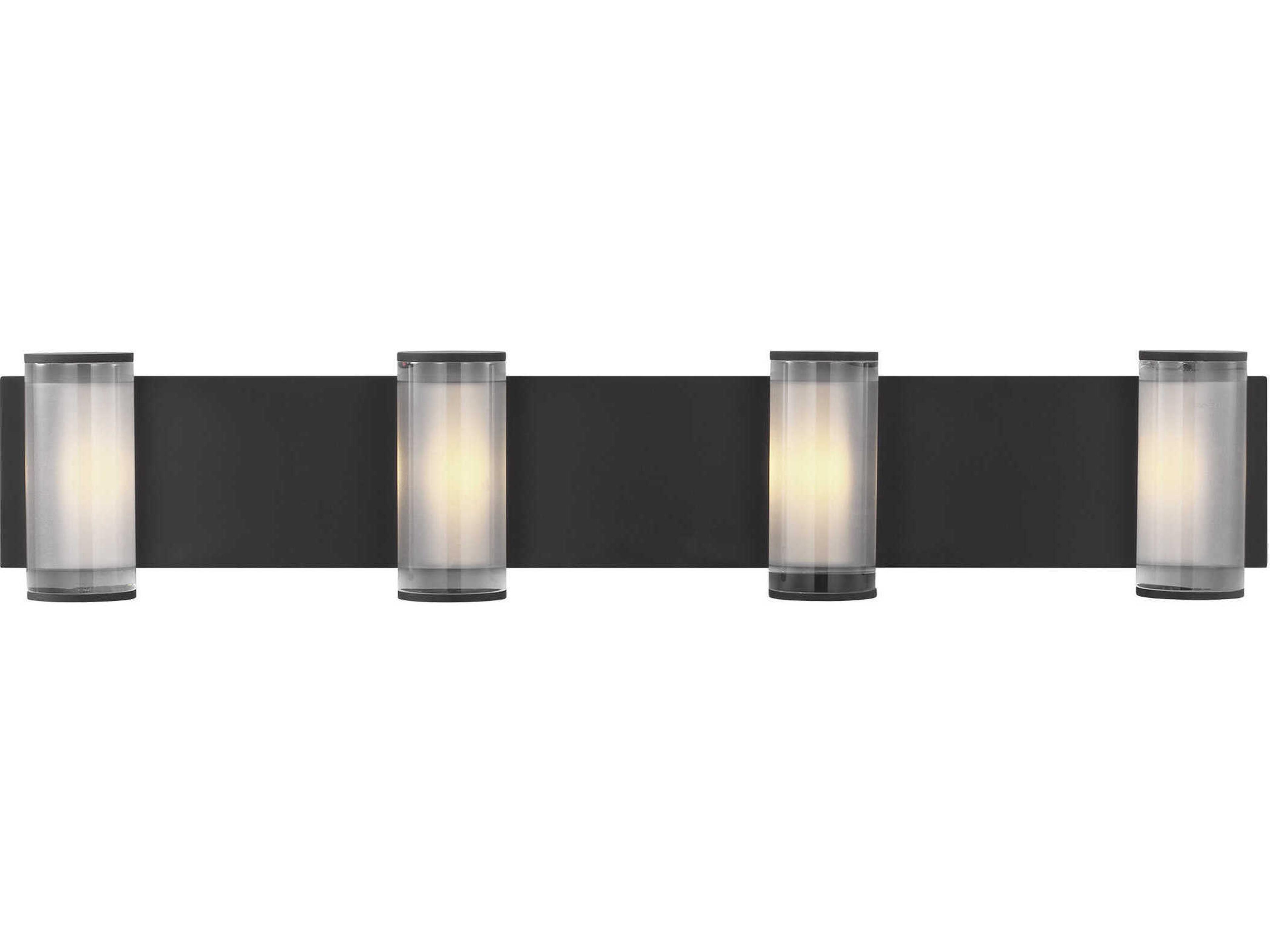 Visual Comfort Modern Esfera 4-Light Nightshade Black Vanity Light
