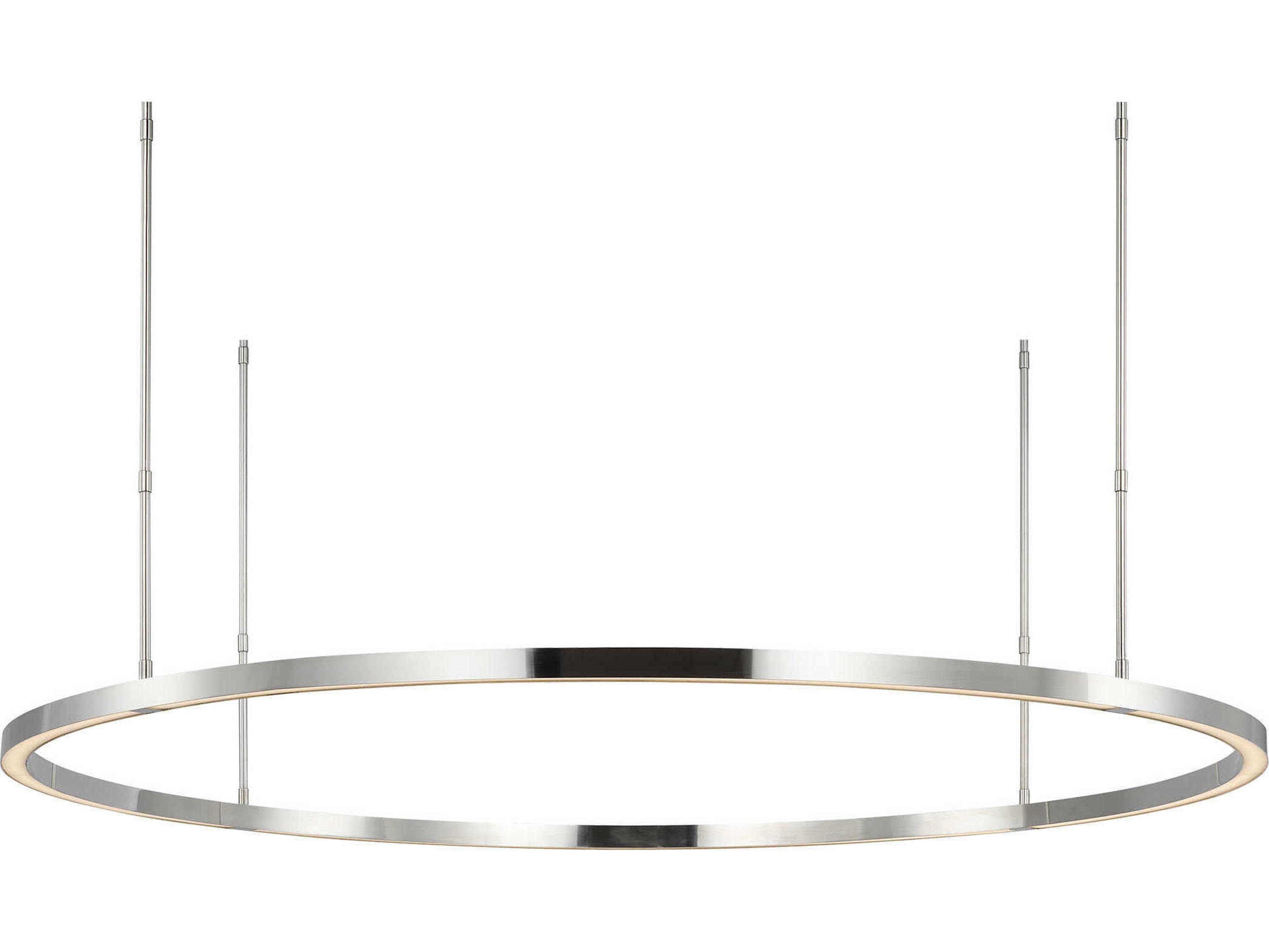 Visual Comfort Modern Stagger 1-Light Polished Stainless Steel Pendant