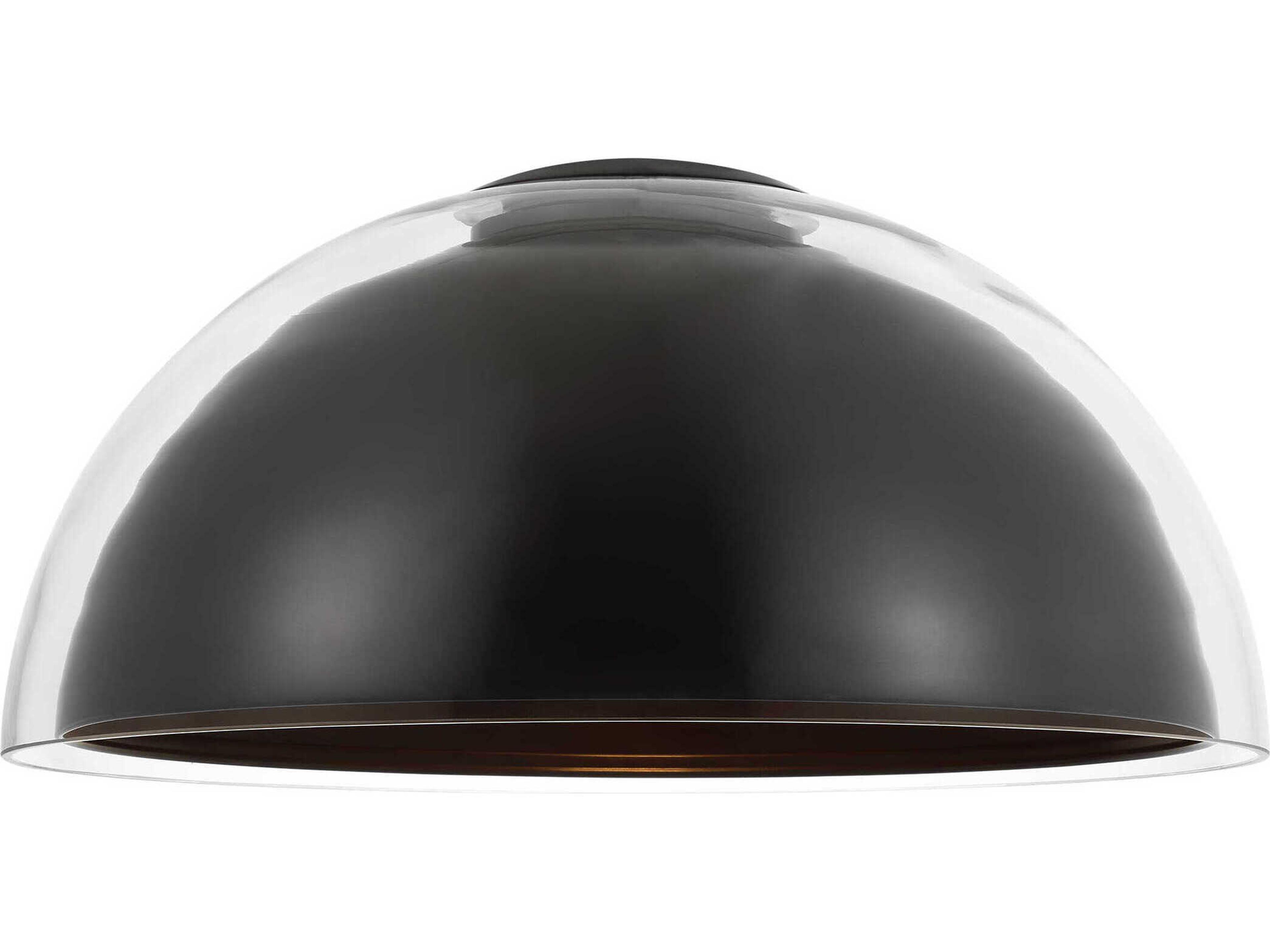 Visual Comfort Modern Lusi 1-Light Bronze Dome Flush Mount