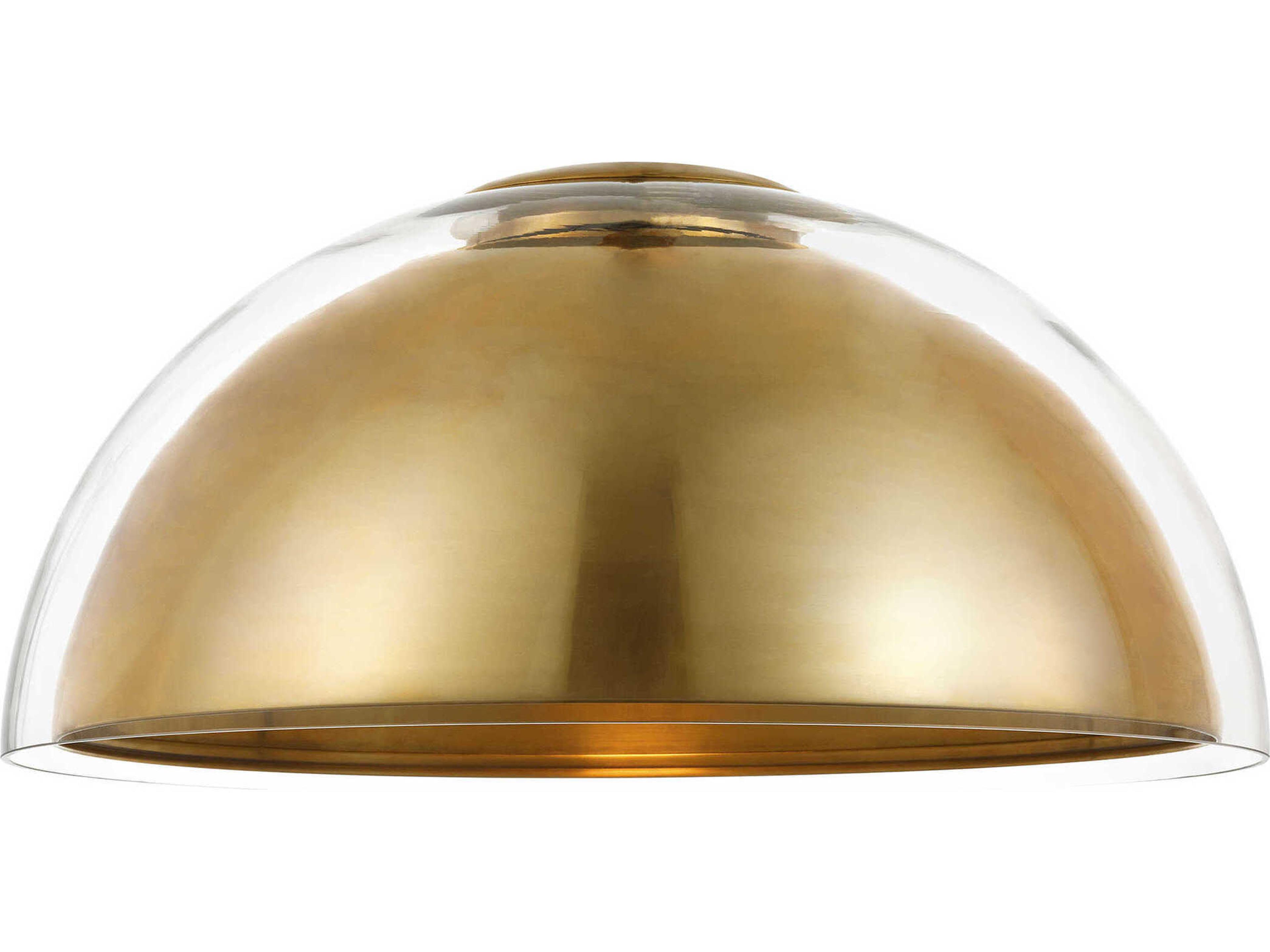 Visual Comfort Modern Lusi 1-Light Brass Dome Flush Mount