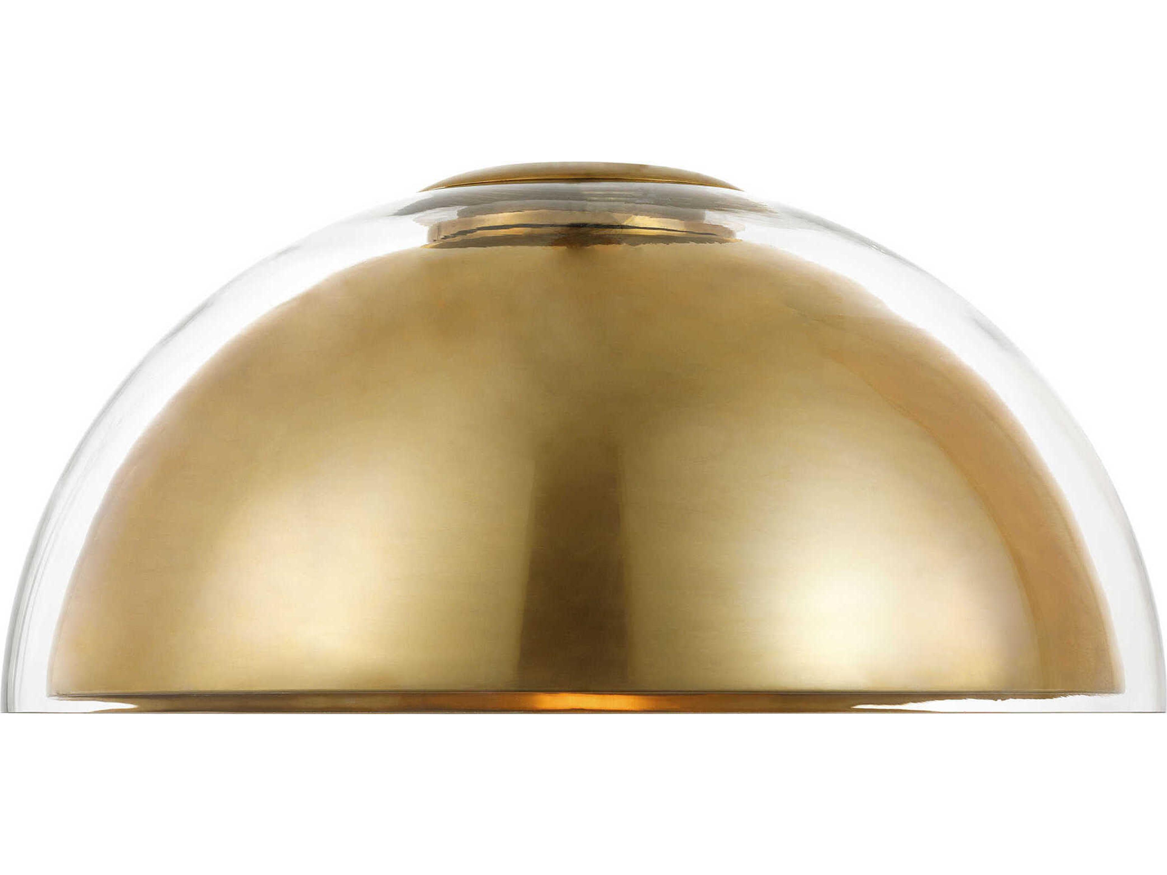 Visual Comfort Modern Lusi 1-Light Brass Dome Flush Mount