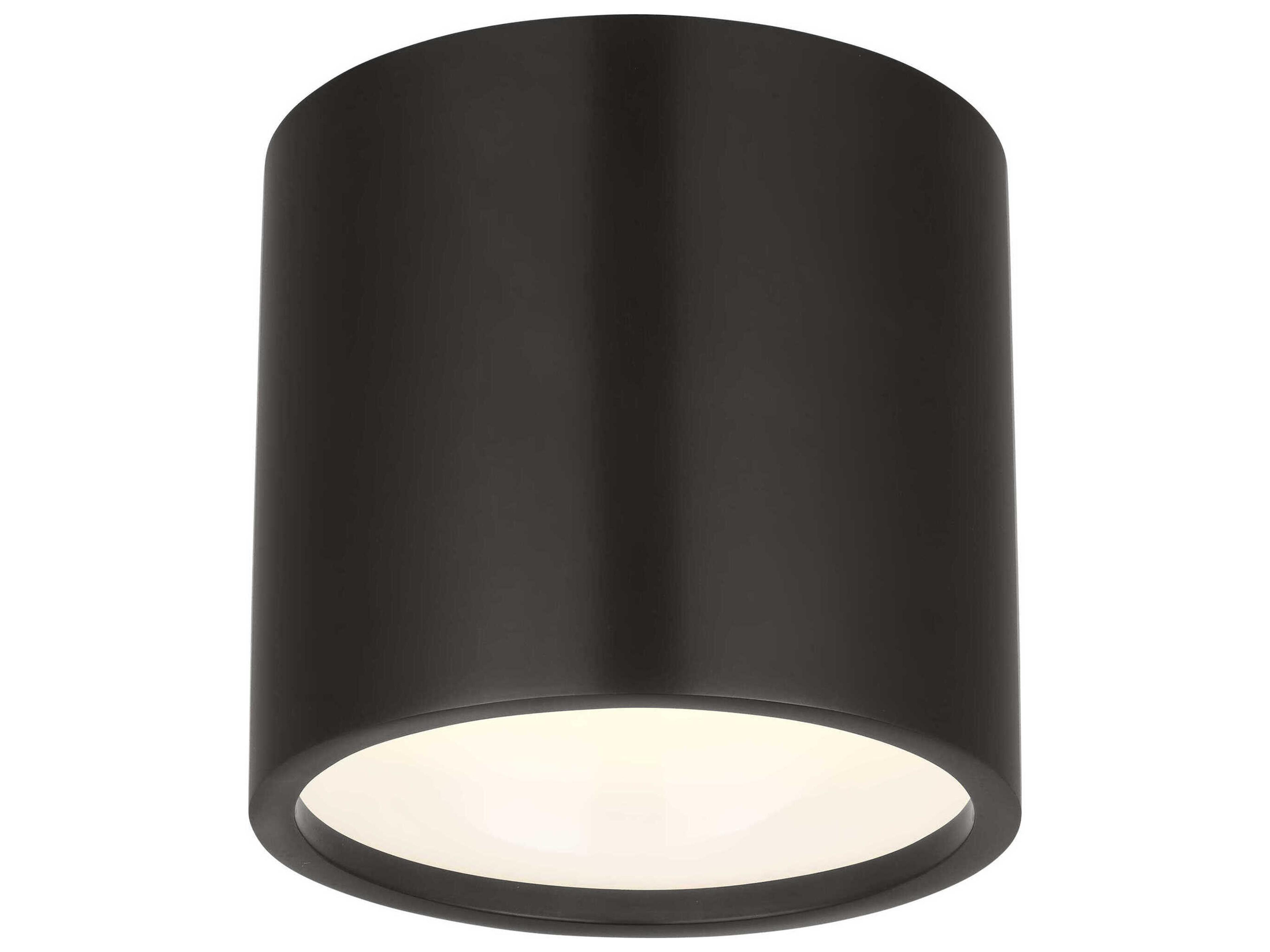 Visual Comfort Modern Dola 1-Light Bronze Cylinder Flush Mount