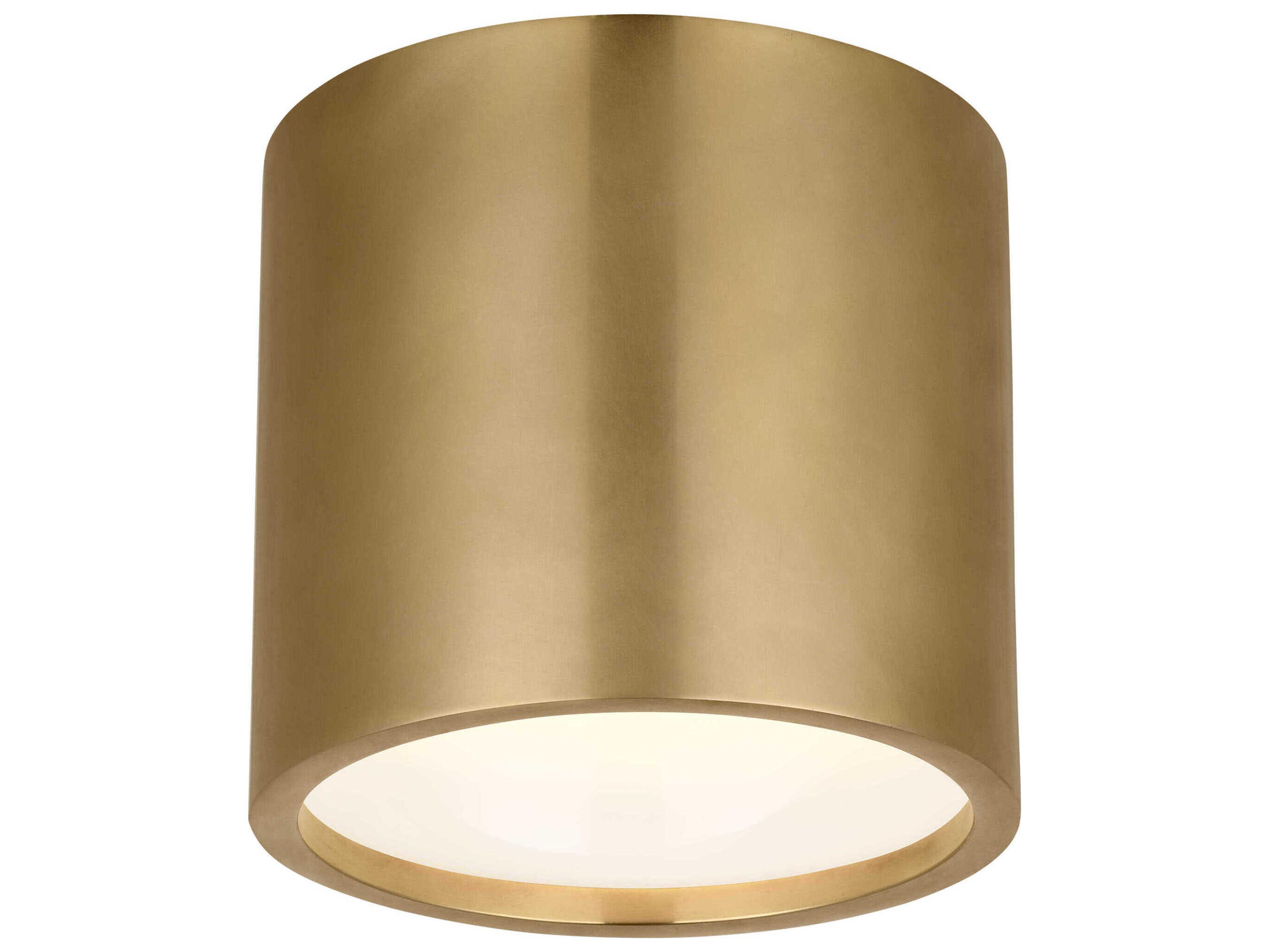Visual Comfort Modern Dola 1-Light Brass Cylinder Flush Mount