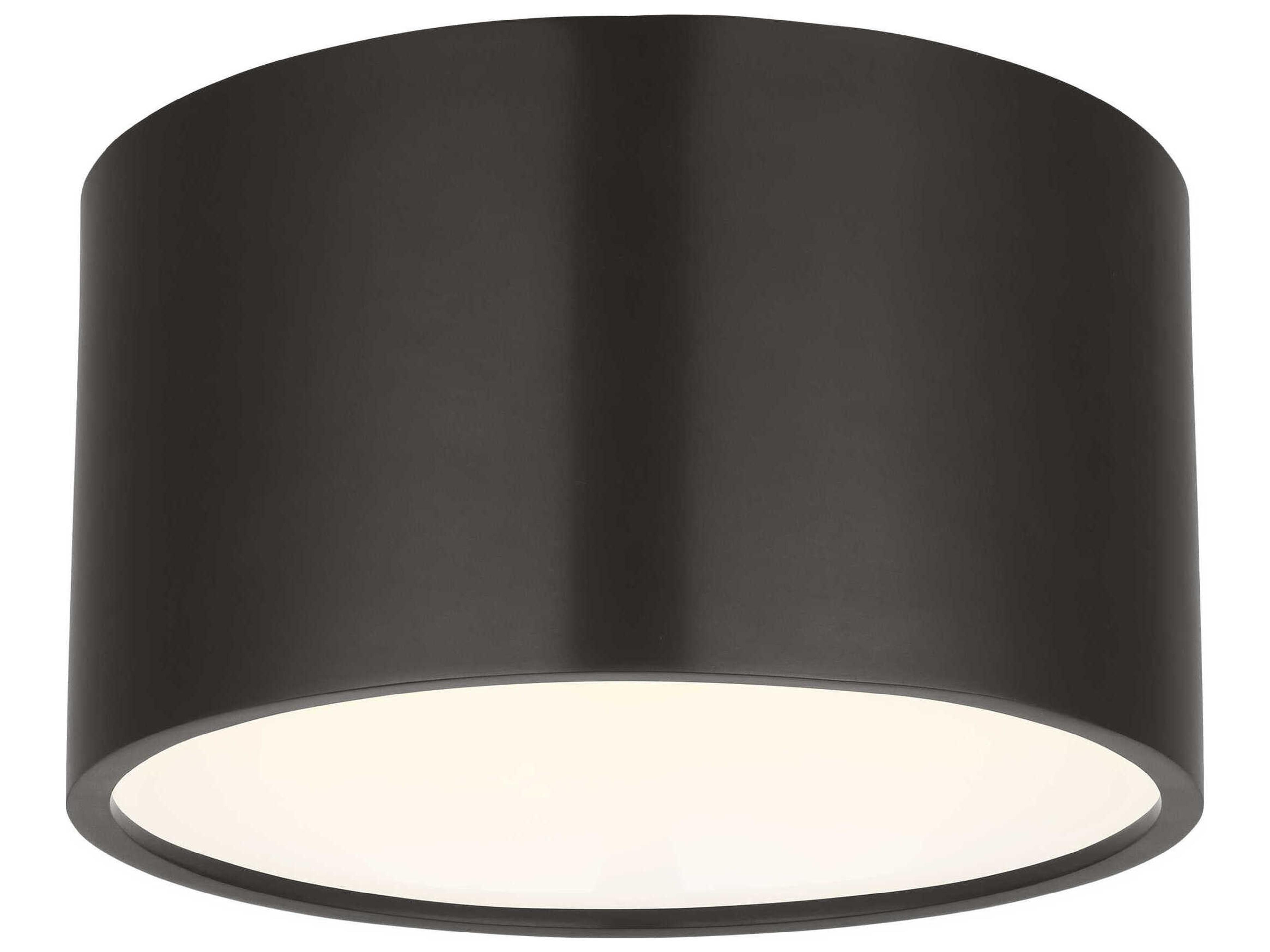 Visual Comfort Modern Dola 1-Light Bronze Drum Flush Mount