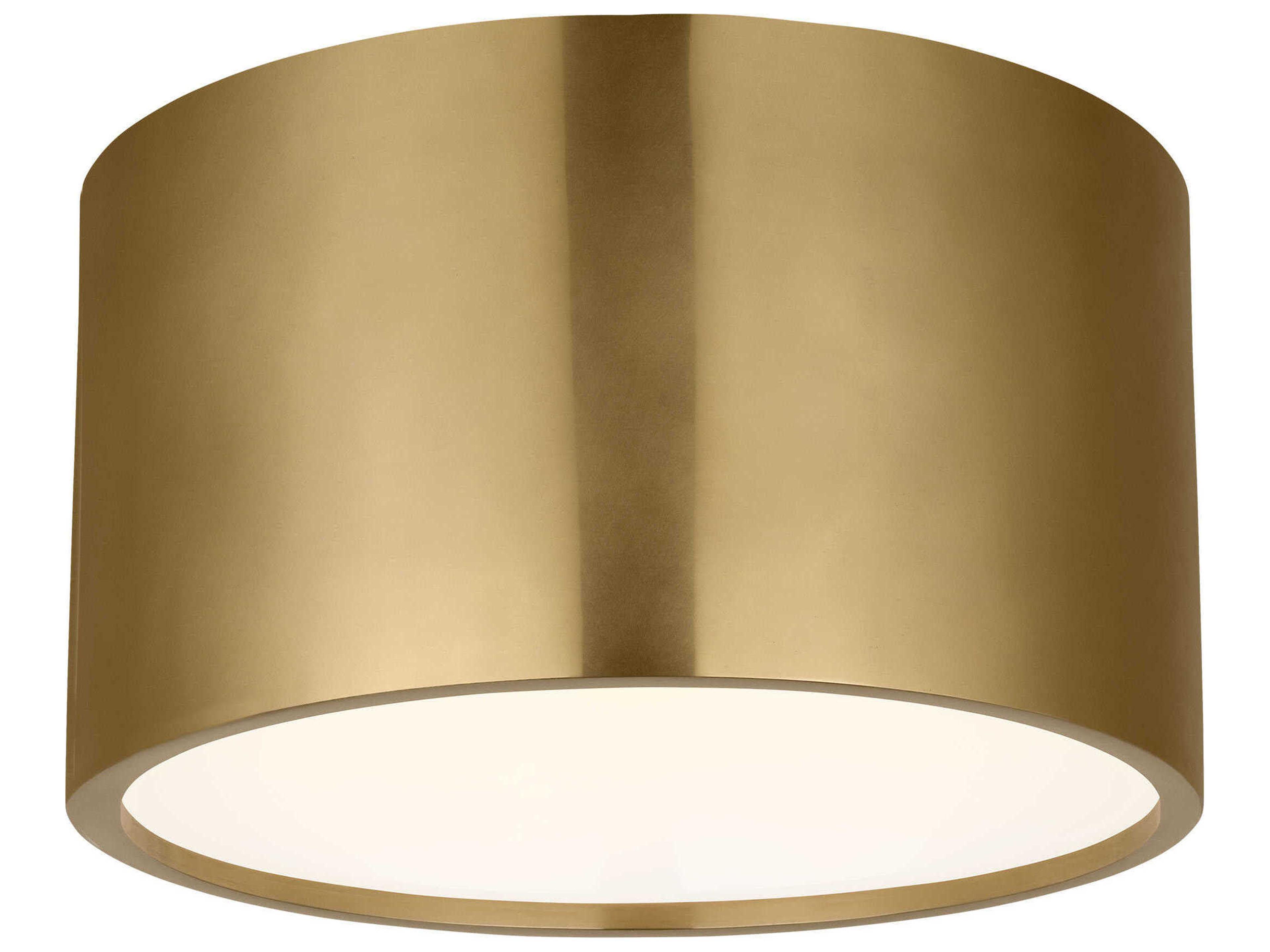 Visual Comfort Modern Dola 1-Light Brass Round Flush Mount
