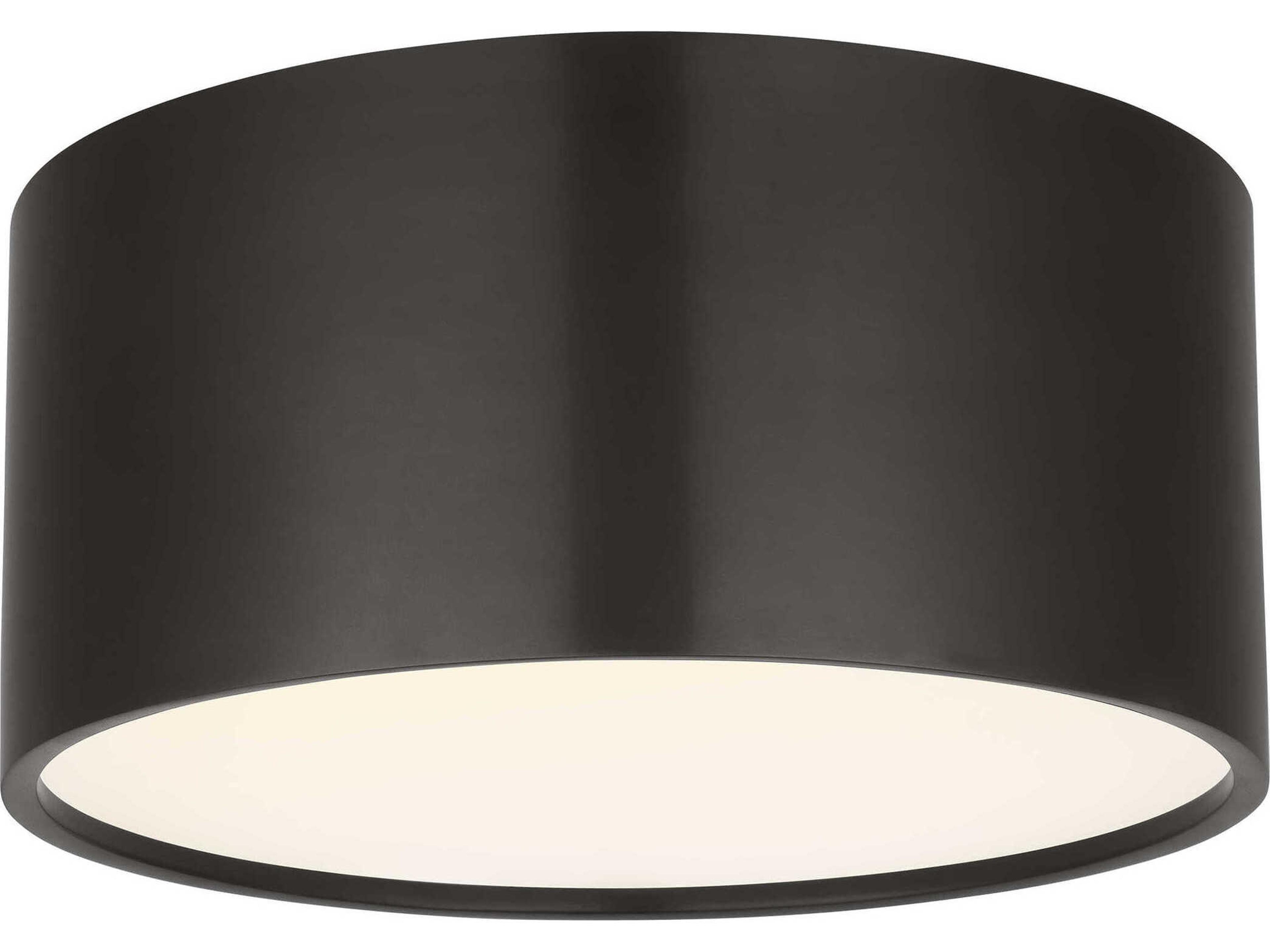 Visual Comfort Modern Dola 1-Light Bronze Drum Flush Mount