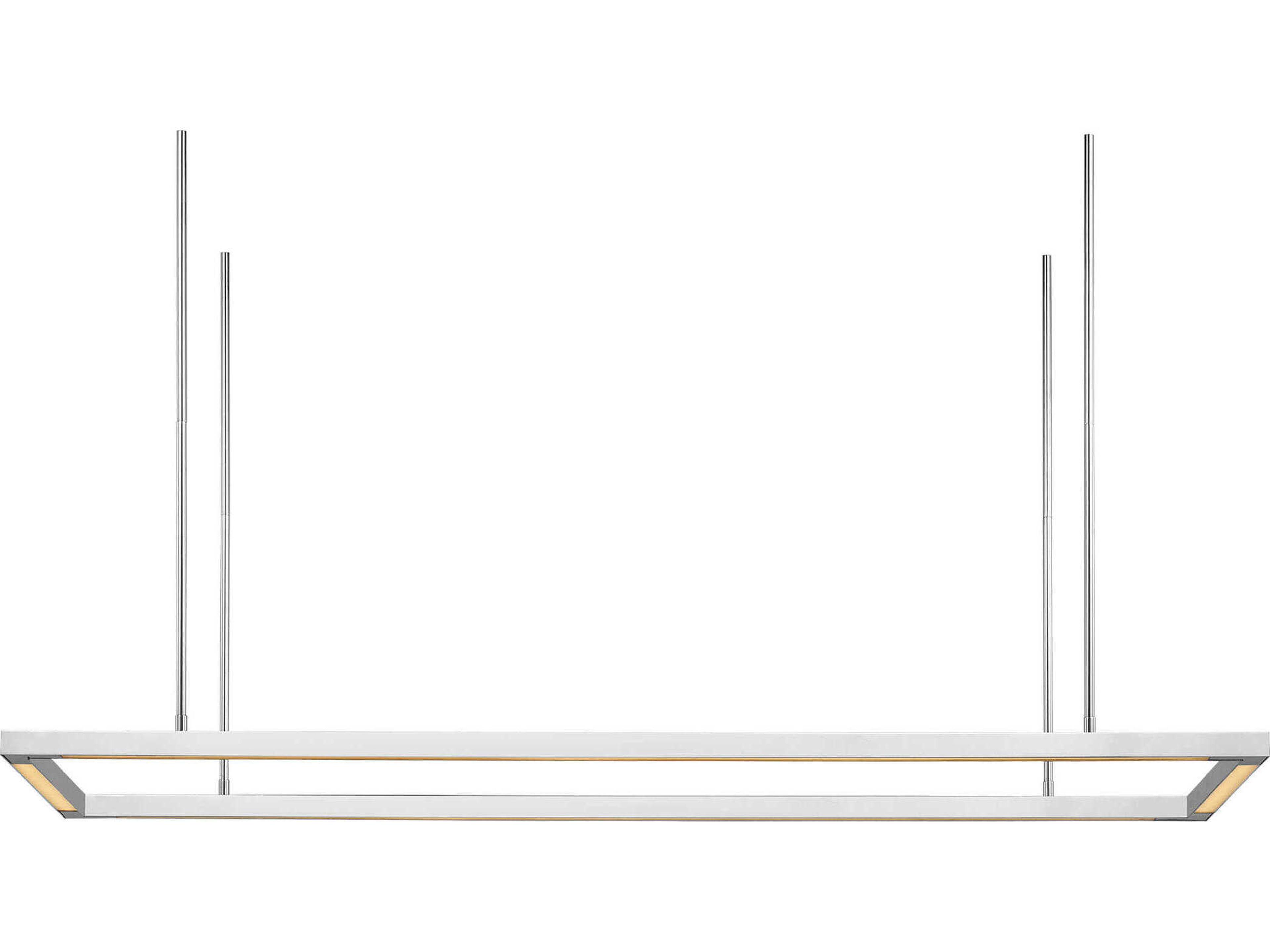 Visual Comfort Modern Stagger 1-Light Polished Stainless Steel Linear Island Pendant