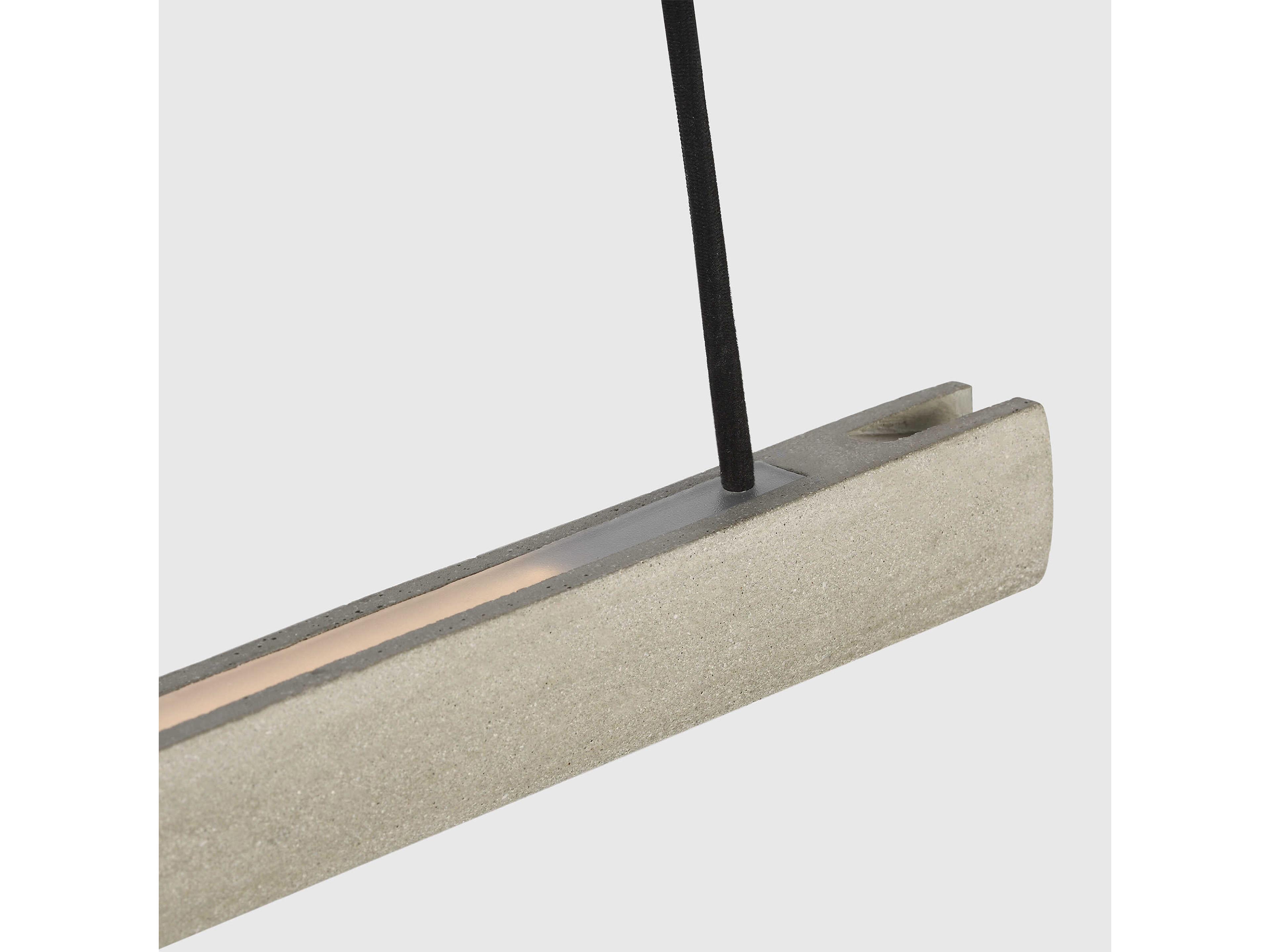 Visual Comfort Modern Lino 1-Light Honed Concrete Gray Linear Island Pendant