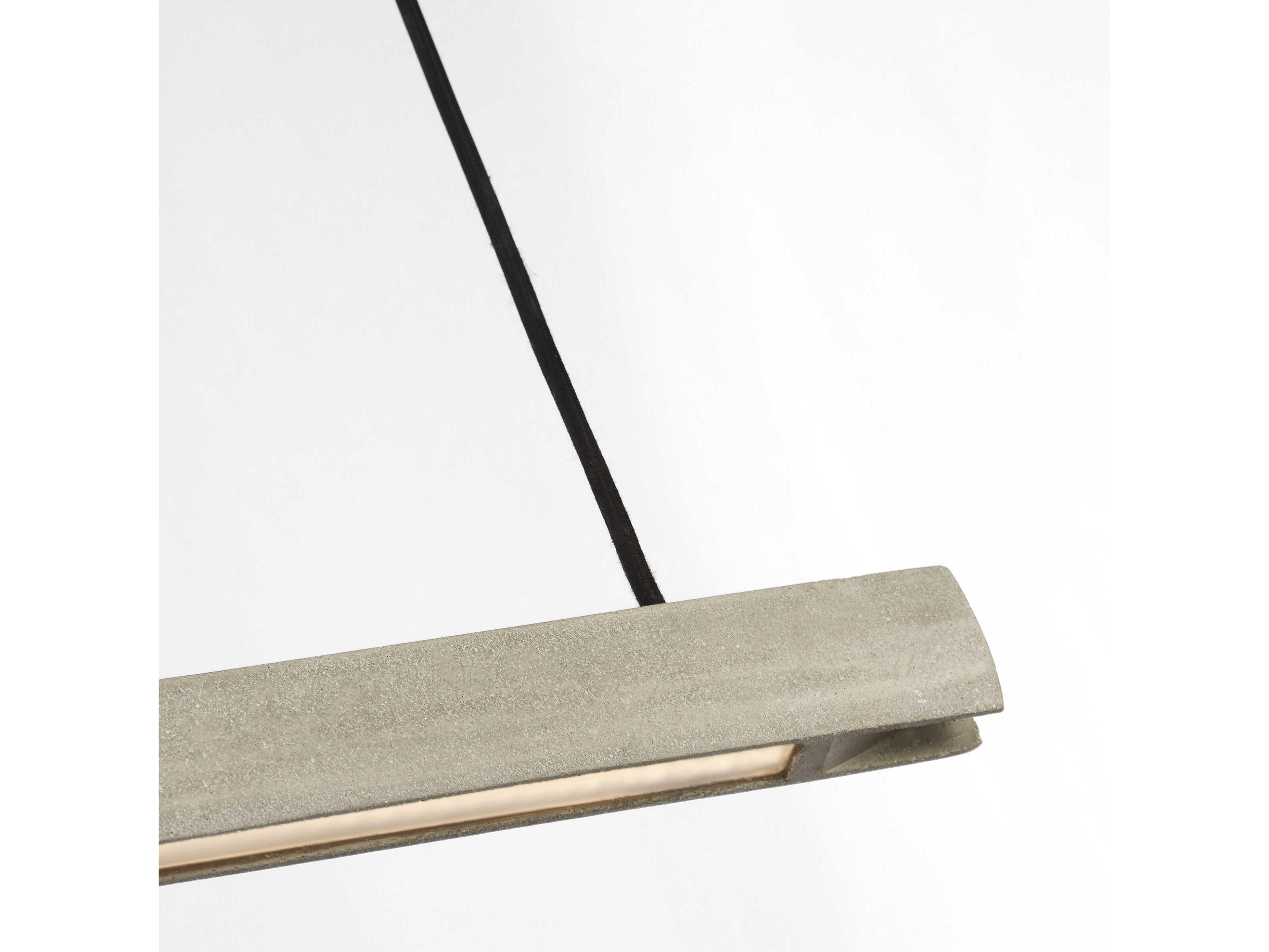 Visual Comfort Modern Lino 1-Light Honed Concrete Gray Linear Island Pendant