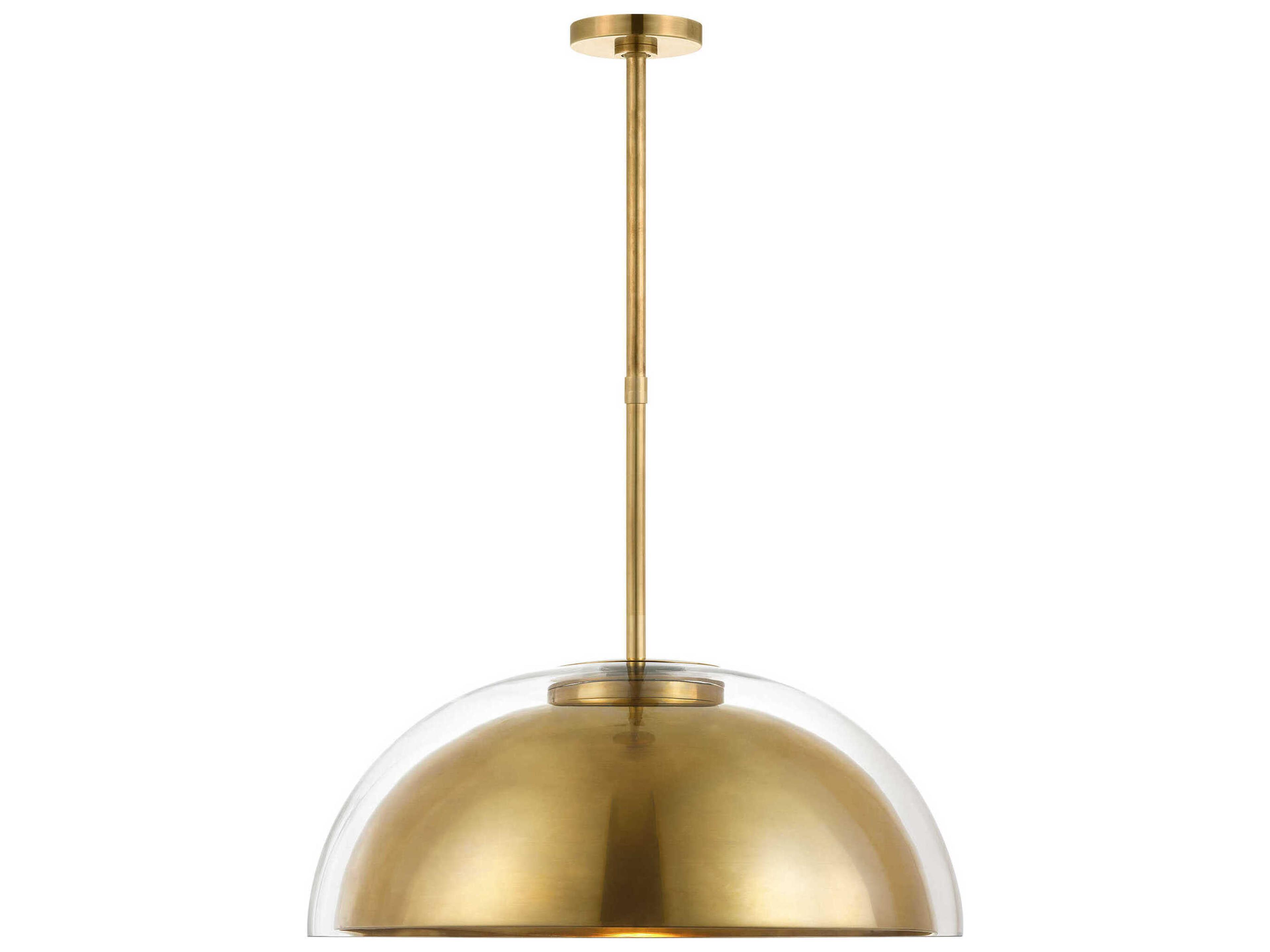 Visual Comfort Modern Lusi 1-Light Brass Dome Pendant