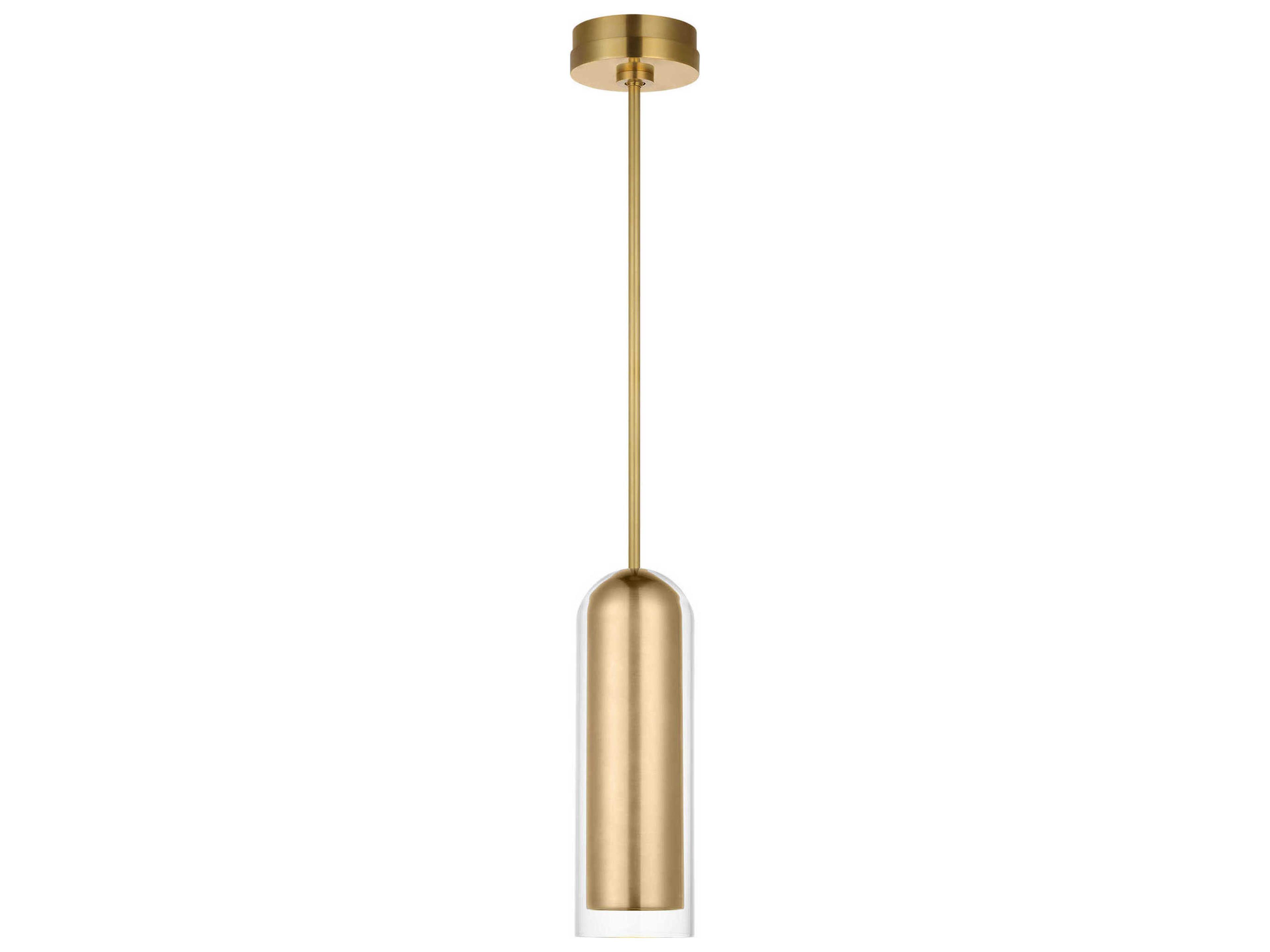 Visual Comfort Modern Tala 1-Light Brass Cylinder Linear Mini Pendant