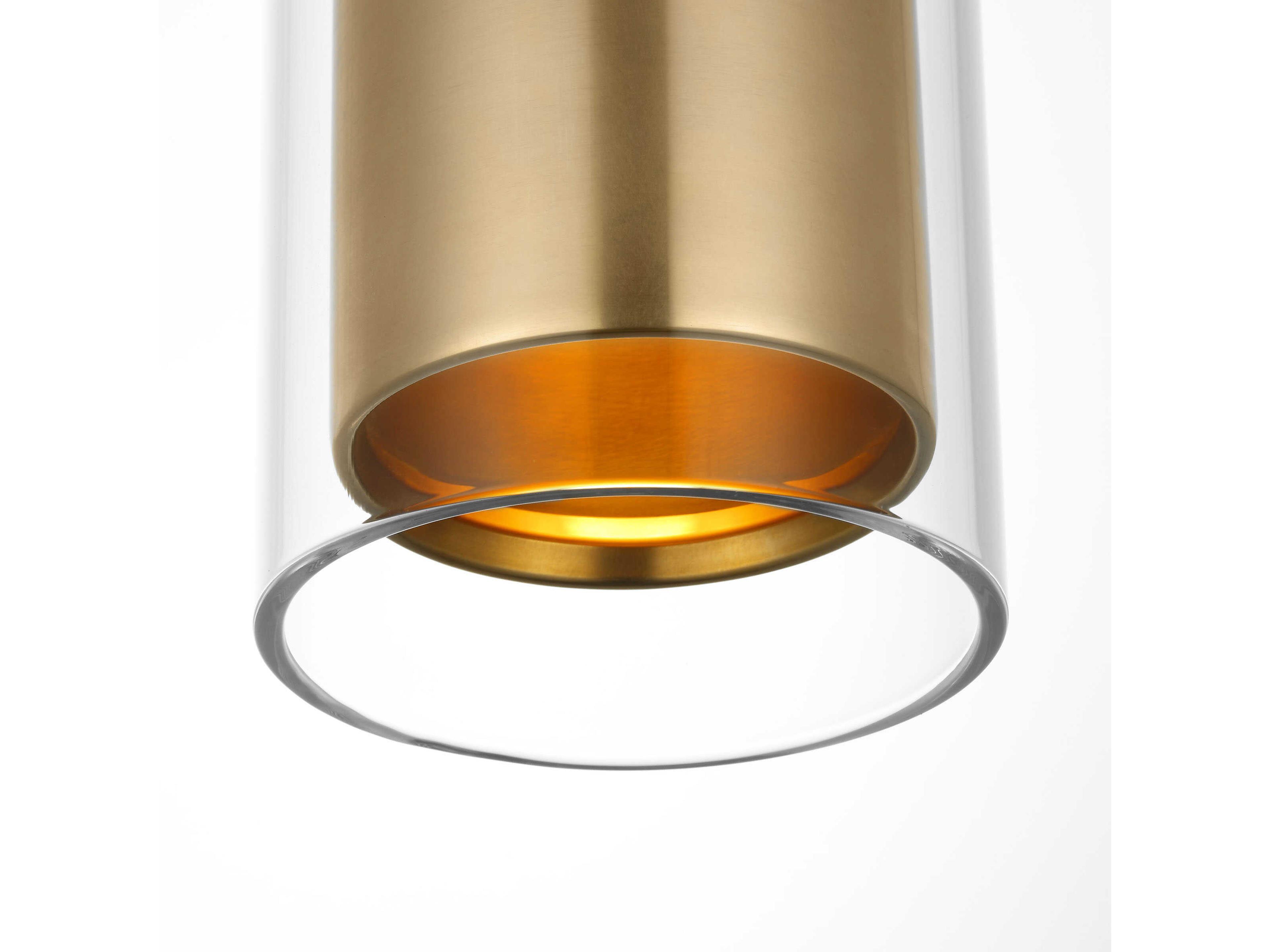 Visual Comfort Modern Tala 1-Light Brass Cylinder Linear Mini Pendant