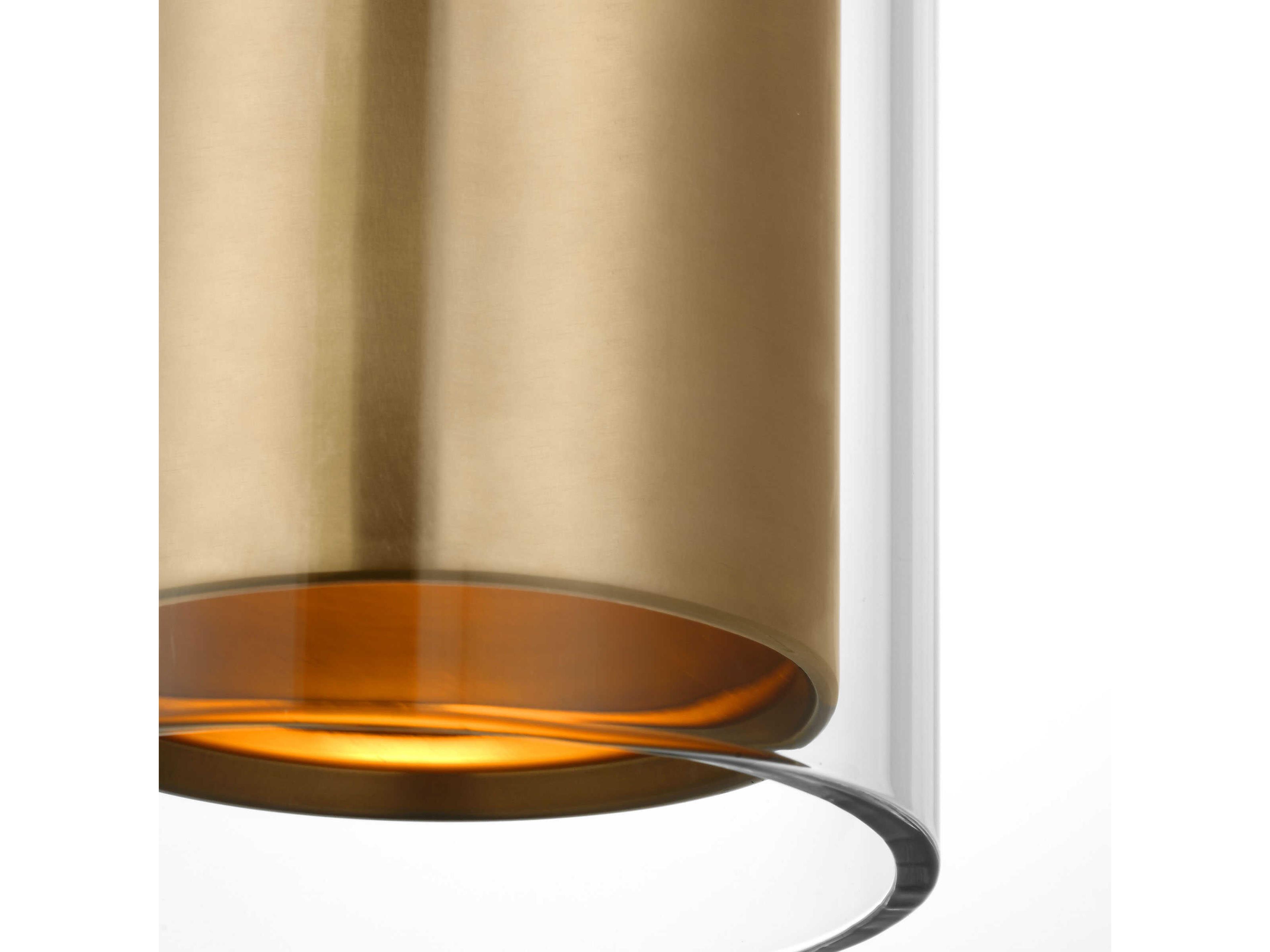 Visual Comfort Modern Tala 1-Light Brass Cylinder Linear Mini Pendant