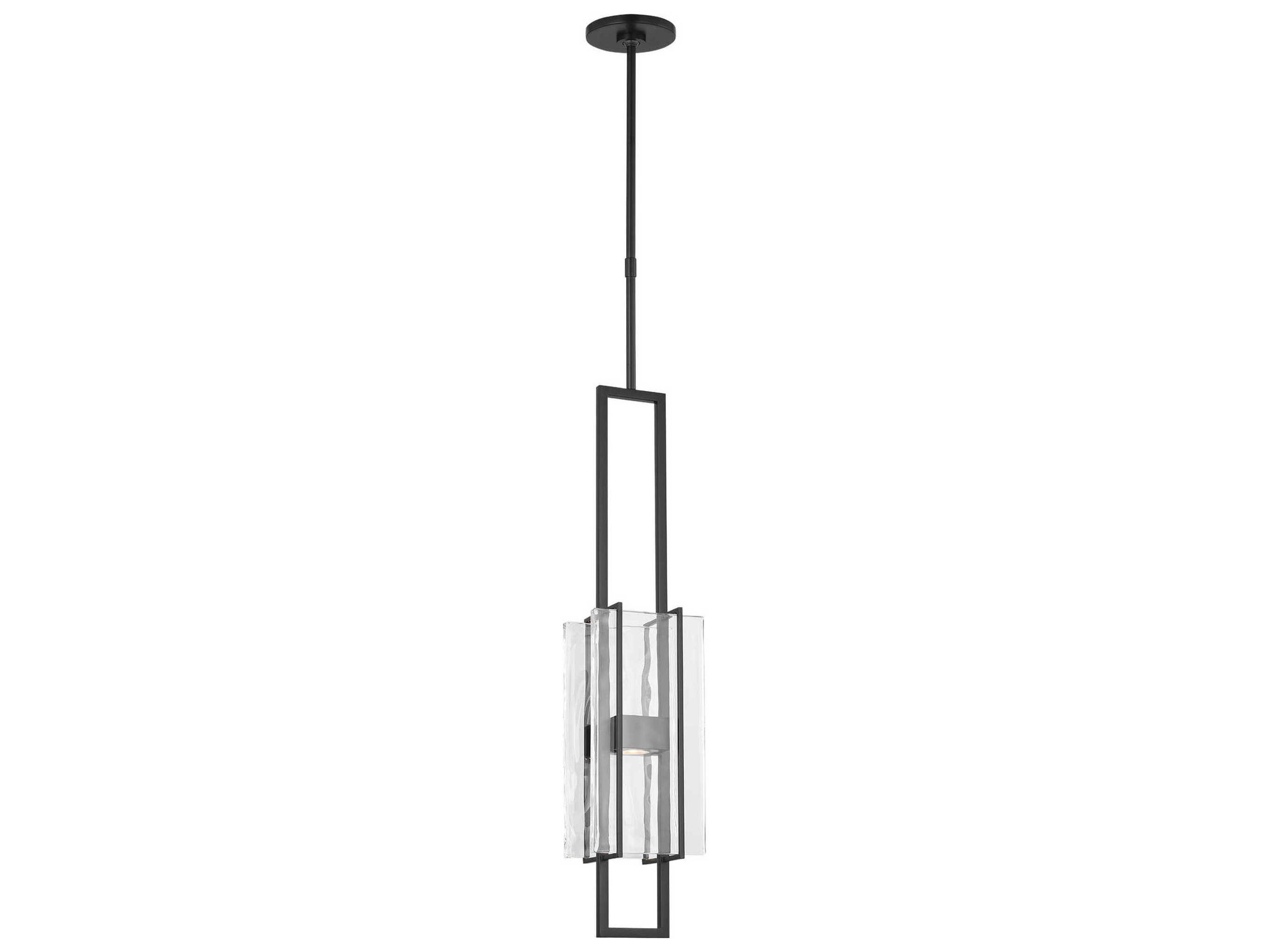 Visual Comfort Modern Duelle 1-Light Nightshade Black Geometric Linear Mini Pendant