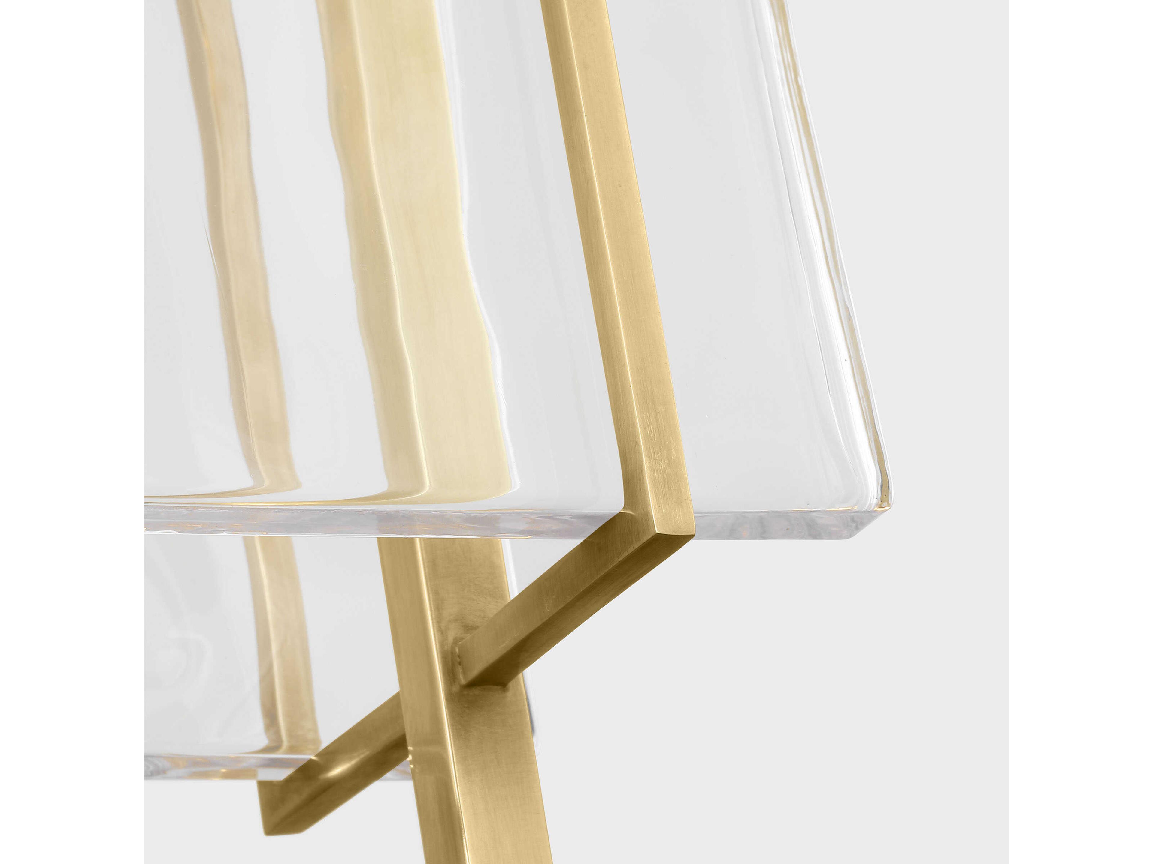 Visual Comfort Modern Duelle 1-Light Brass Geometric Linear Mini Pendant