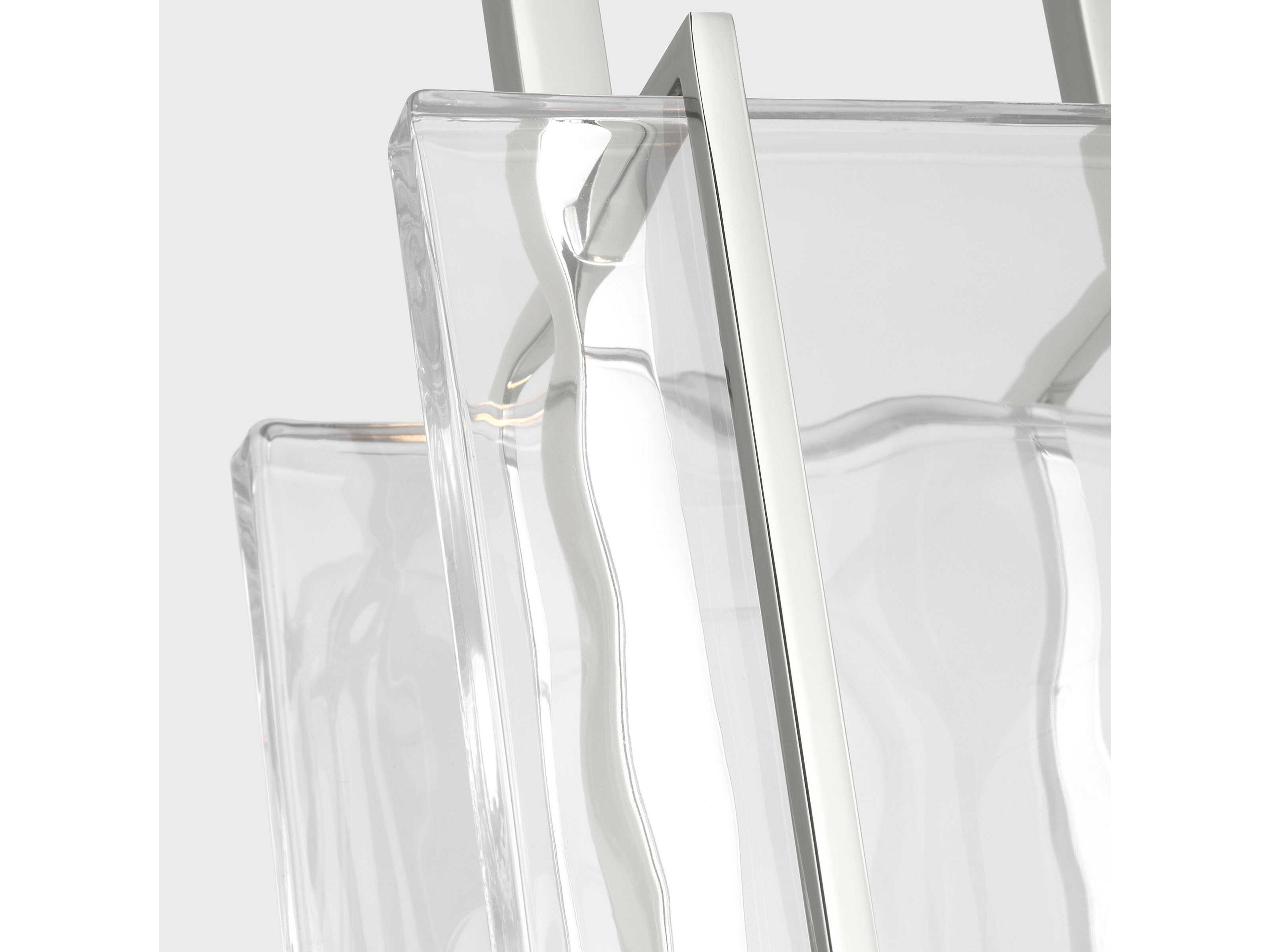 Visual Comfort Modern Duelle 1-Light Polished Nickel Geometric Linear Mini Pendant