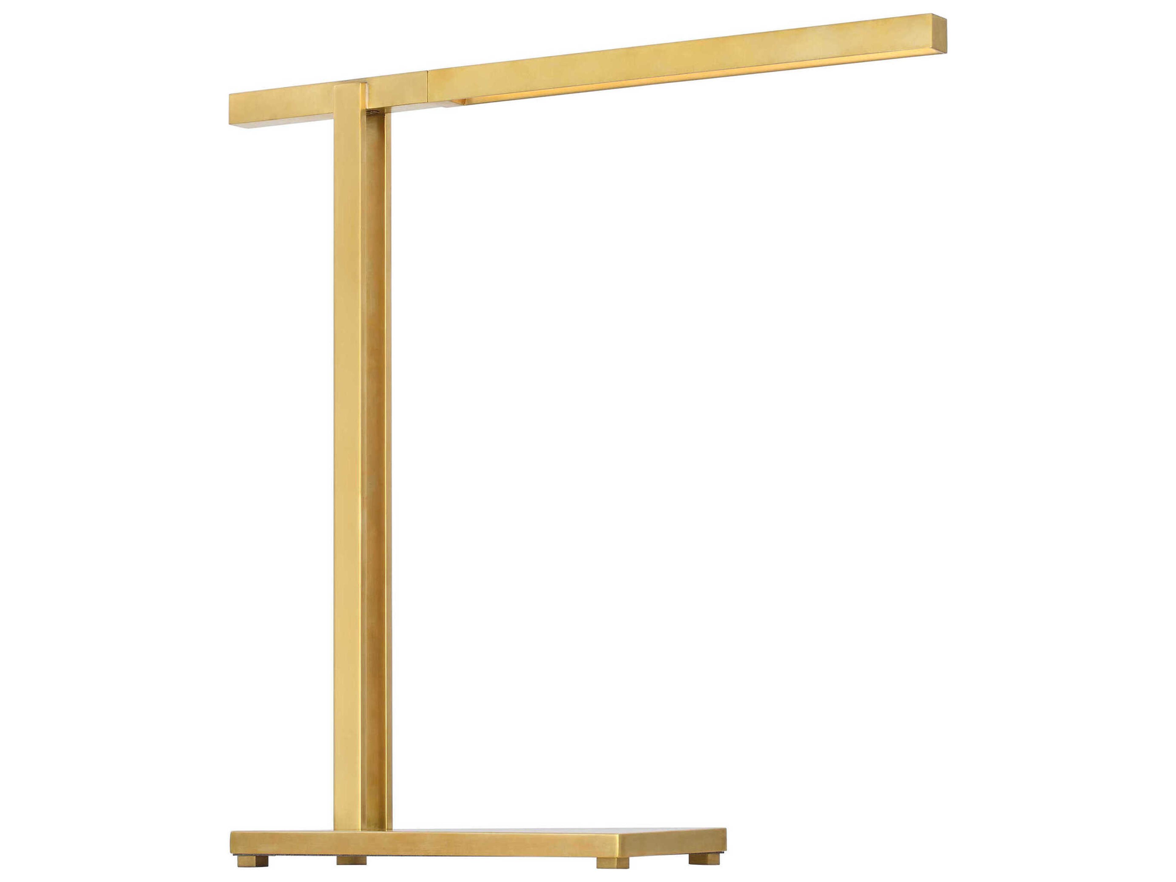 Stagger LED Table Lamp in Natural Brass