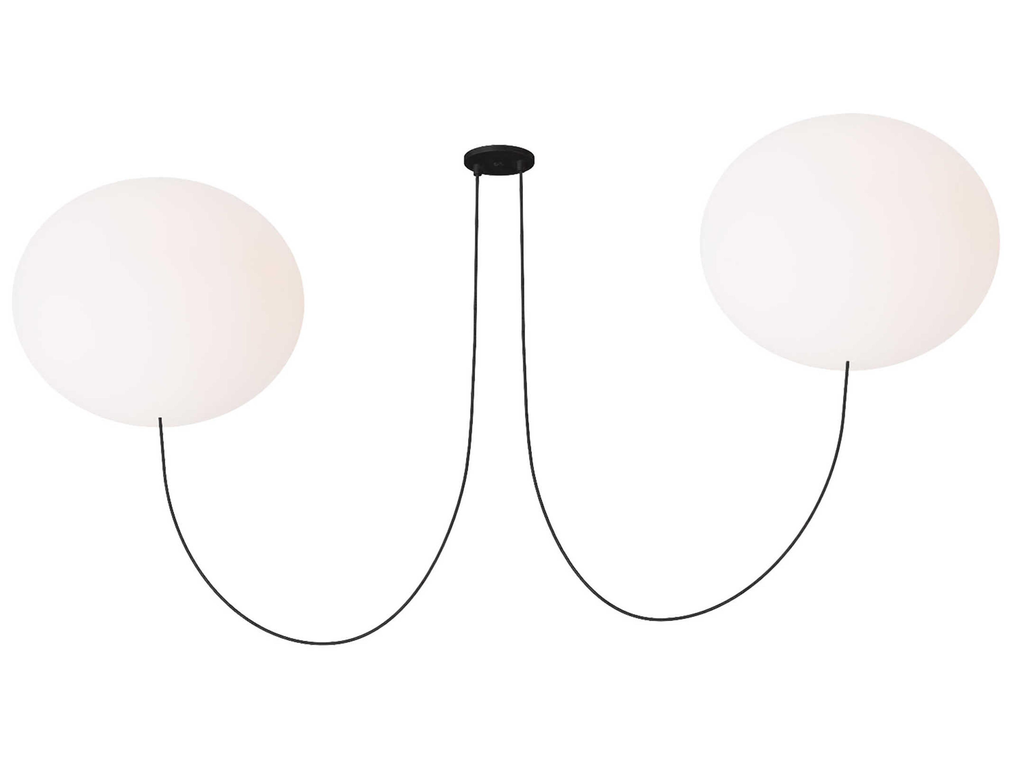 Helium 2-Light Matte Black Globe Chandelier