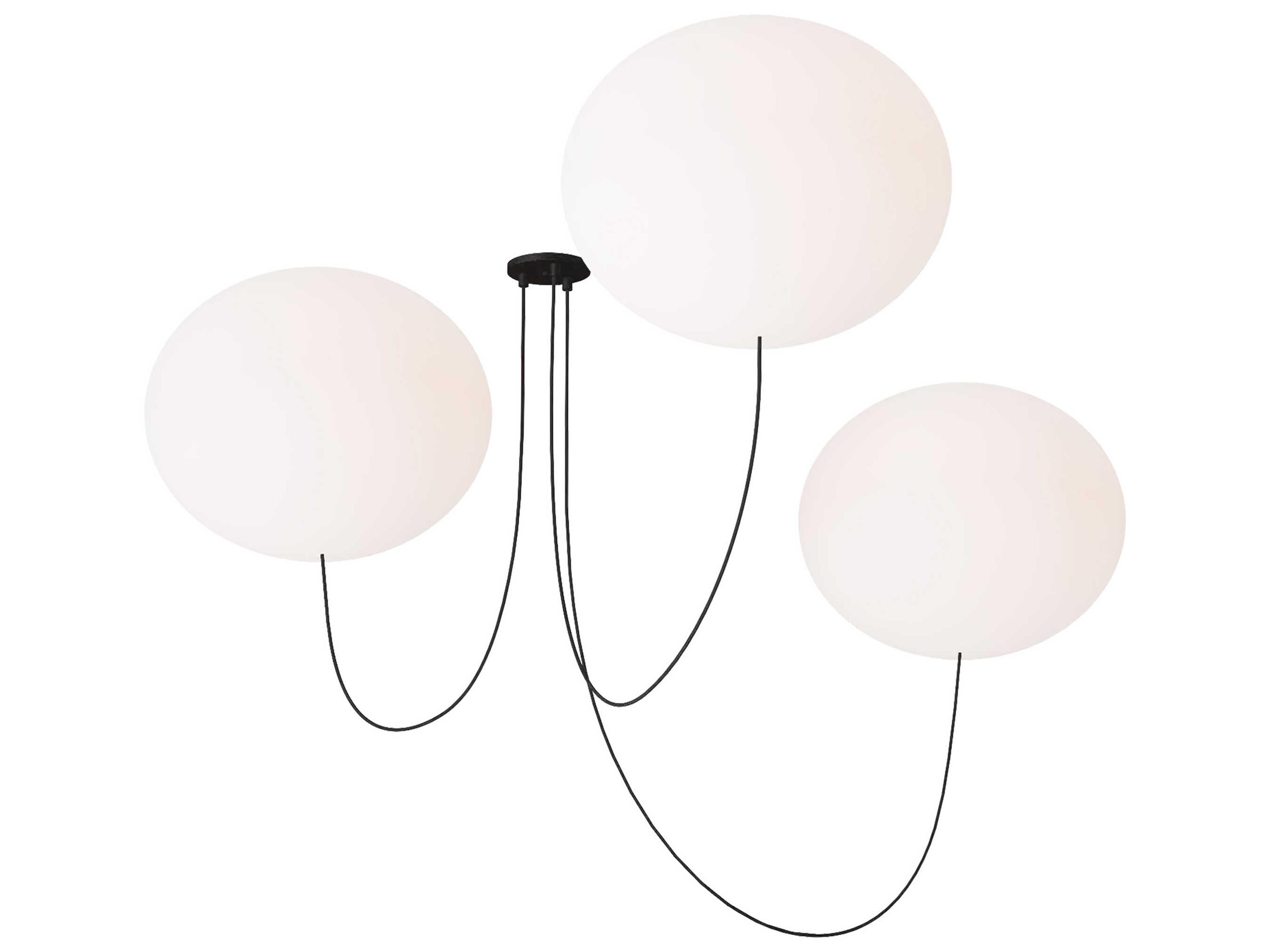 Helium 3-Light Matte Black Globe Chandelier