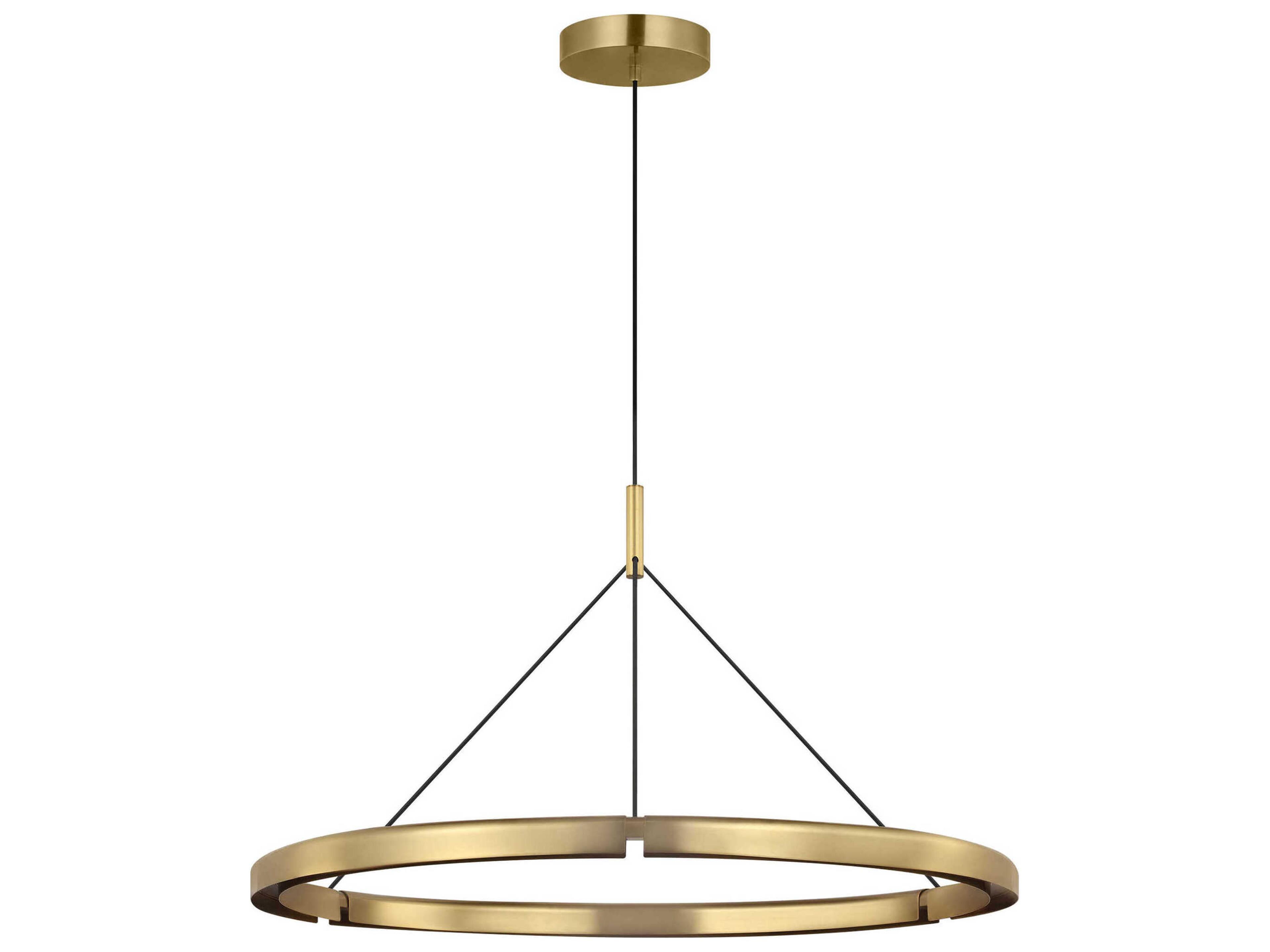 Visual Comfort Modern Cloak 1-Light Brass Round Pendant