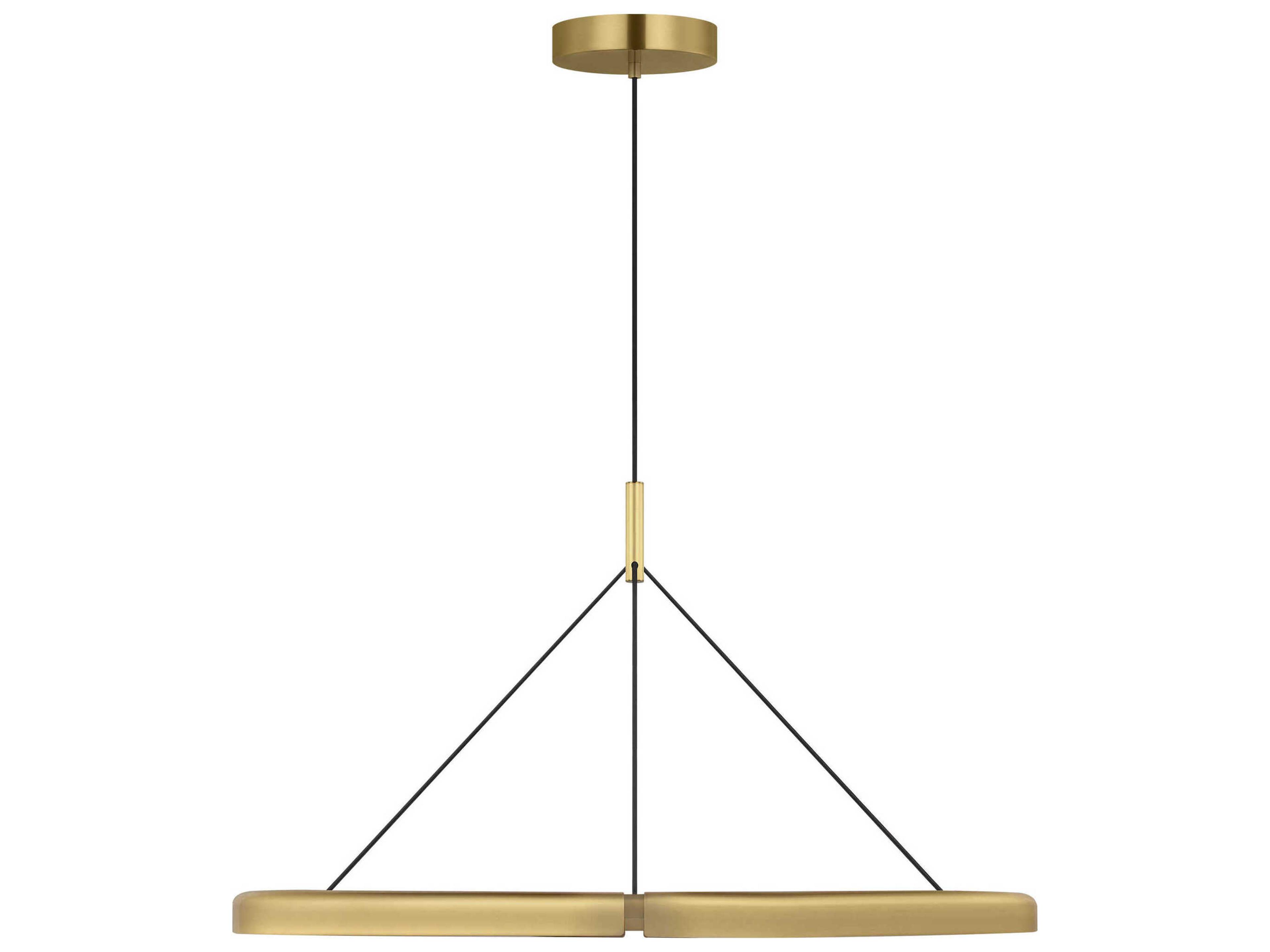 Visual Comfort Modern Cloak 1-Light Brass Round Pendant