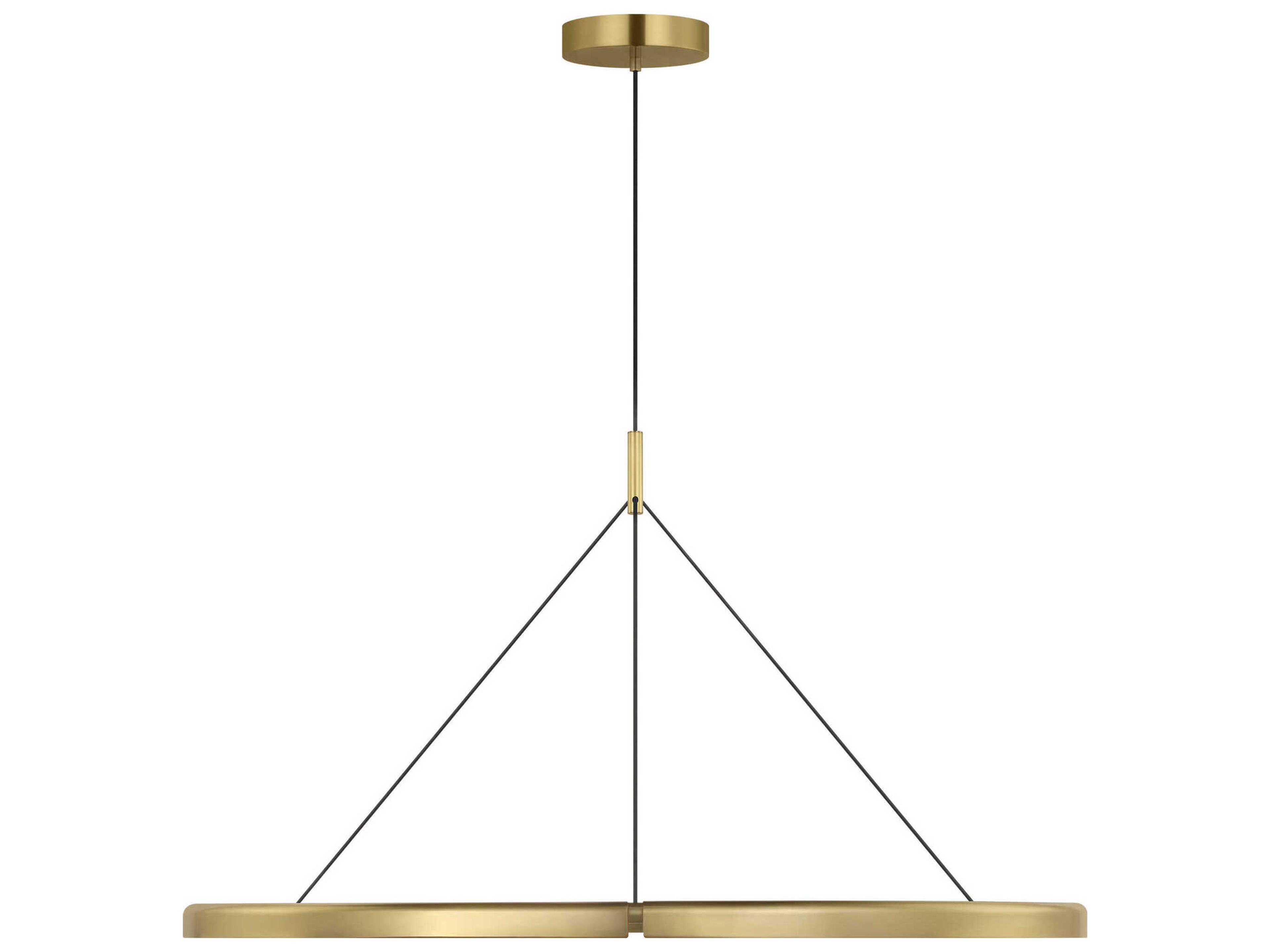 Visual Comfort Modern Cloak 1-Light Brass Round Pendant