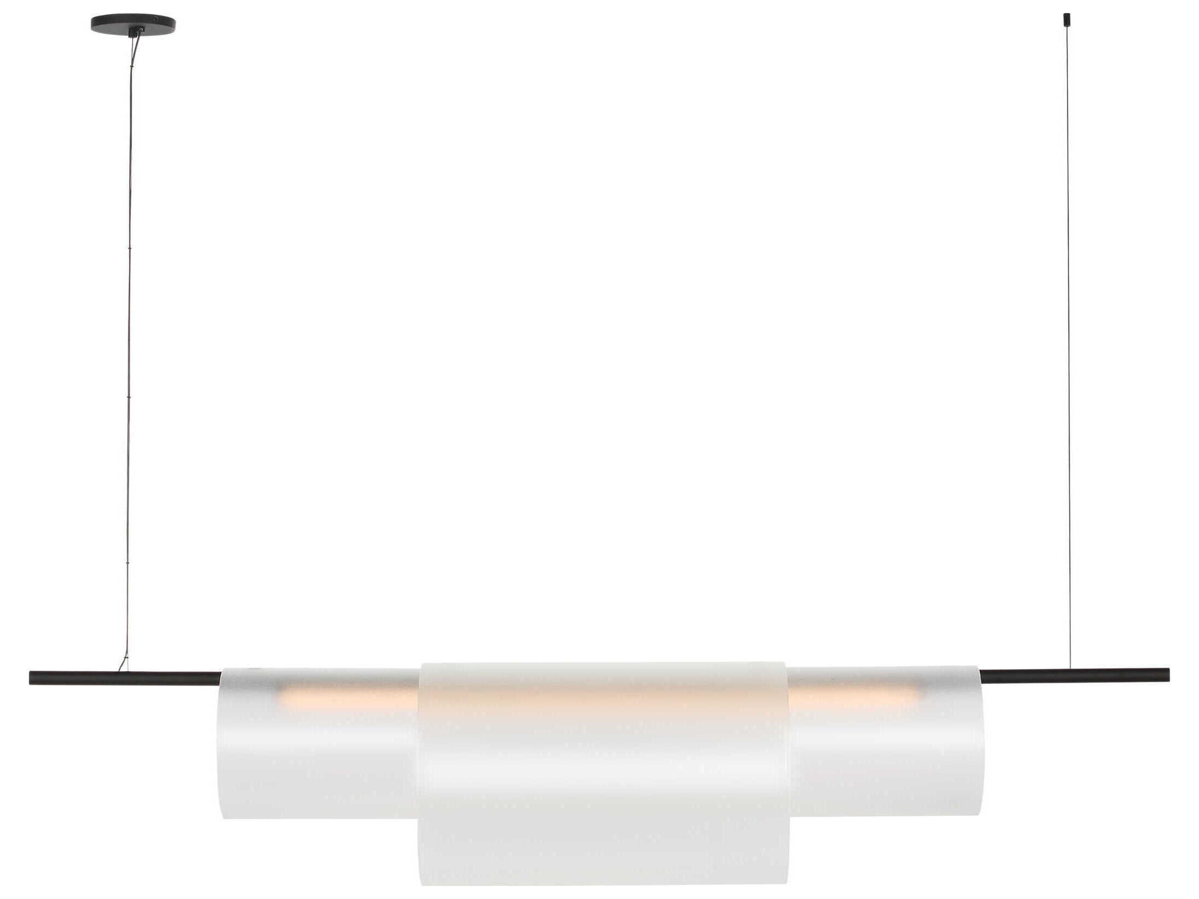 Visual Comfort Modern Trace 1-Light Nightshade Black Cylinder Linear Island Pendant