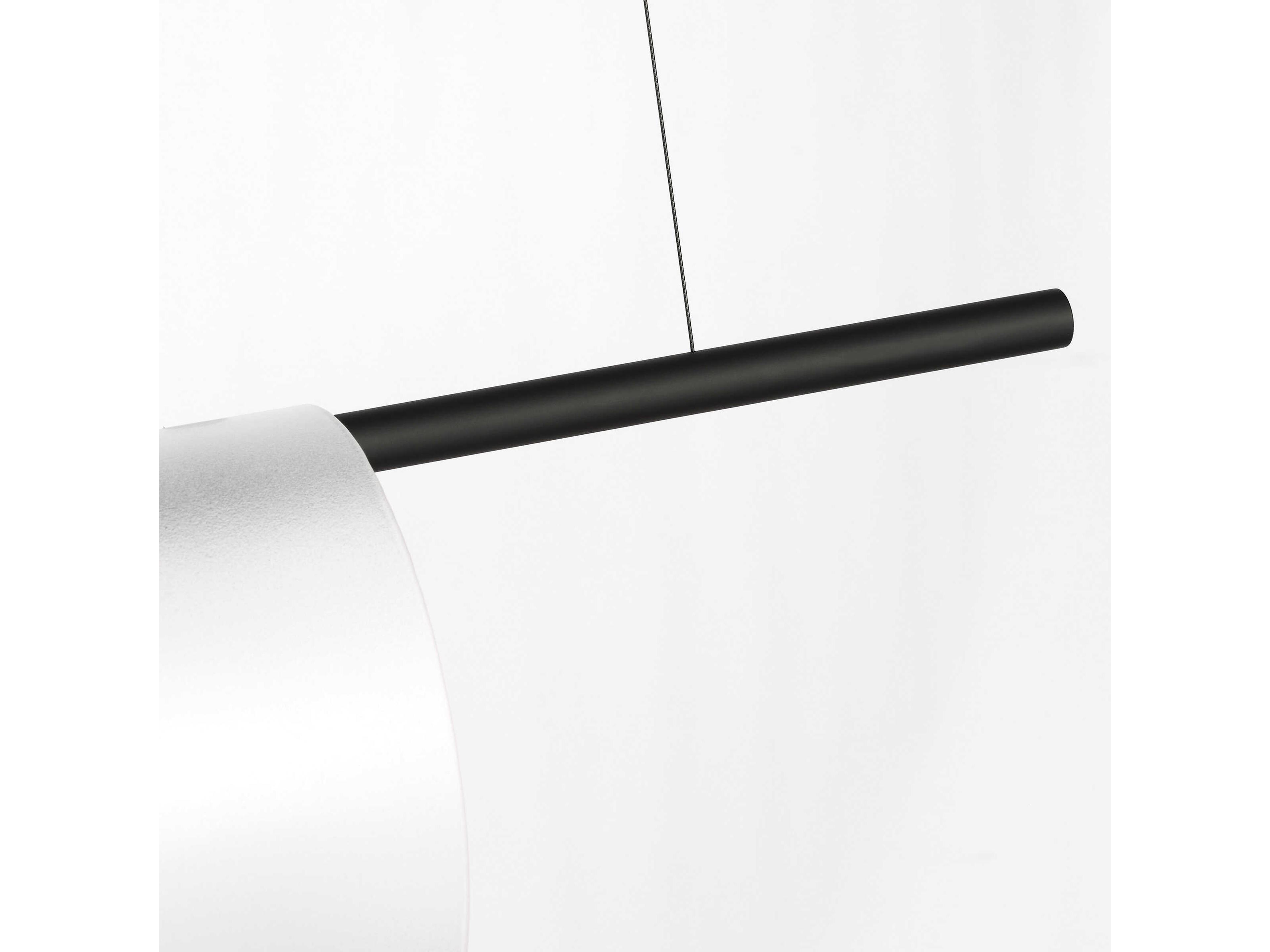 Visual Comfort Modern Trace 1-Light Nightshade Black Cylinder Linear Island Pendant