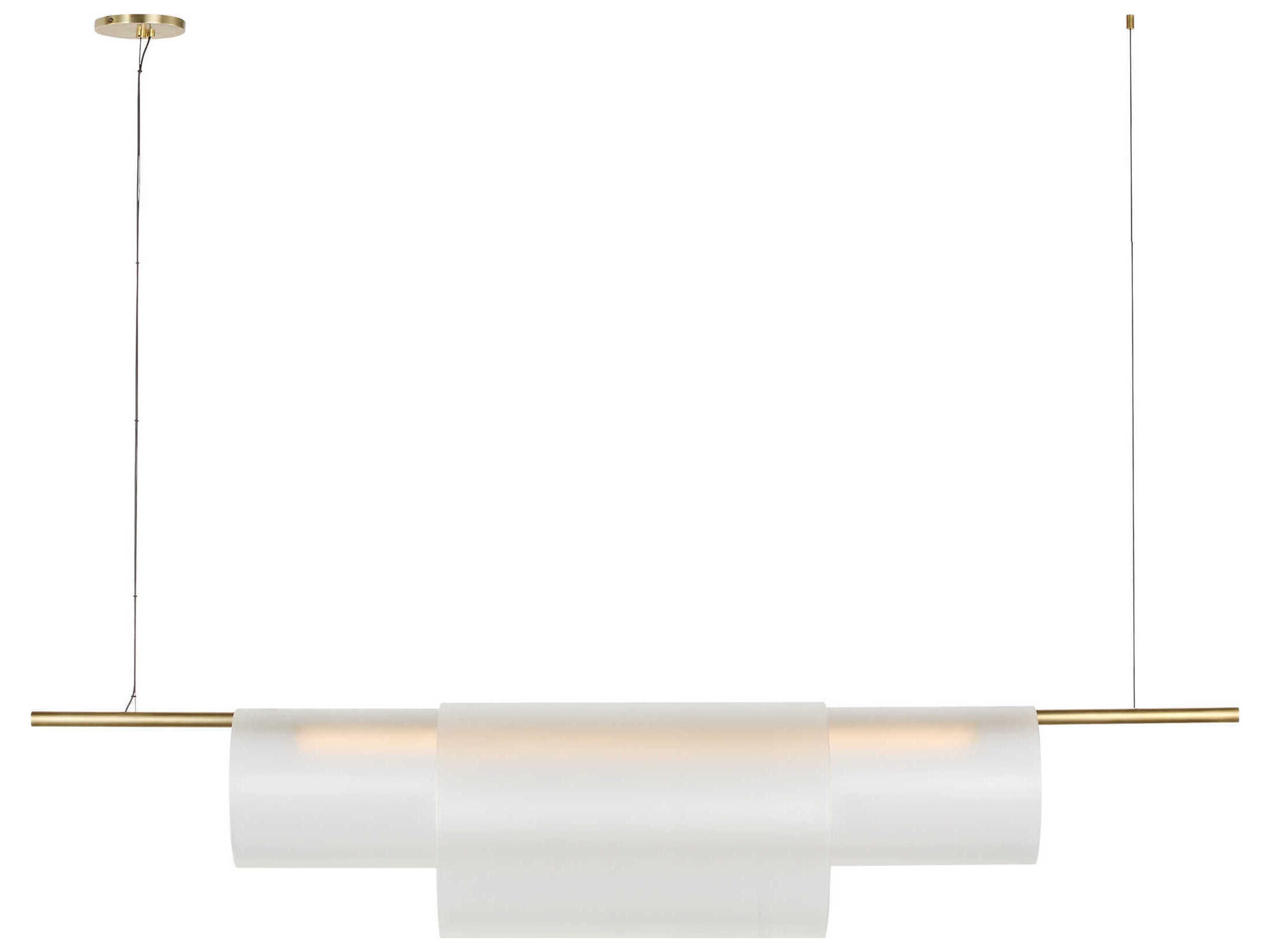 Visual Comfort Modern Trace 1-Light Brass Cylinder Linear Island Pendant