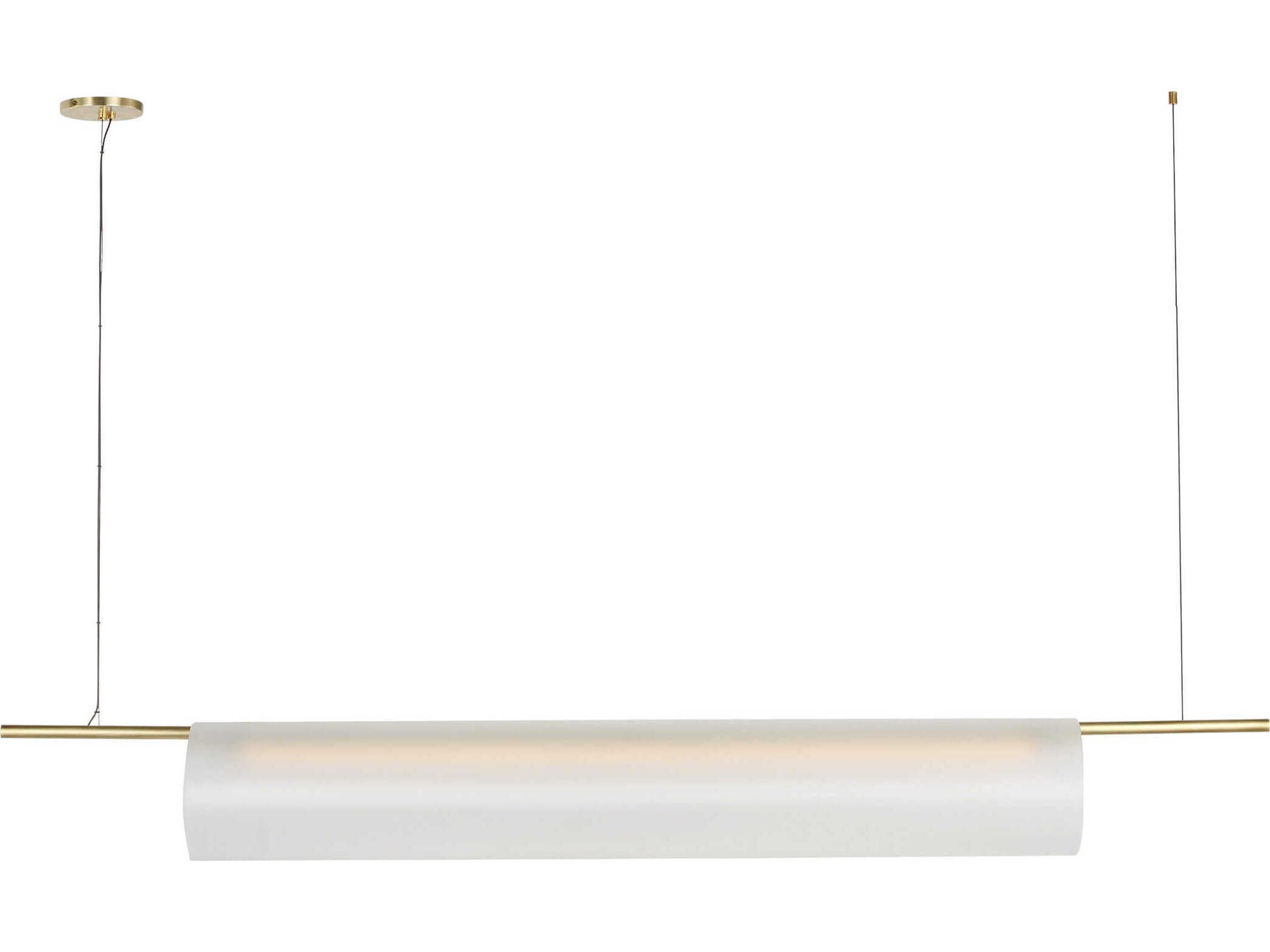 Trace 1-Light Brass Cylinder Linear Island Pendant