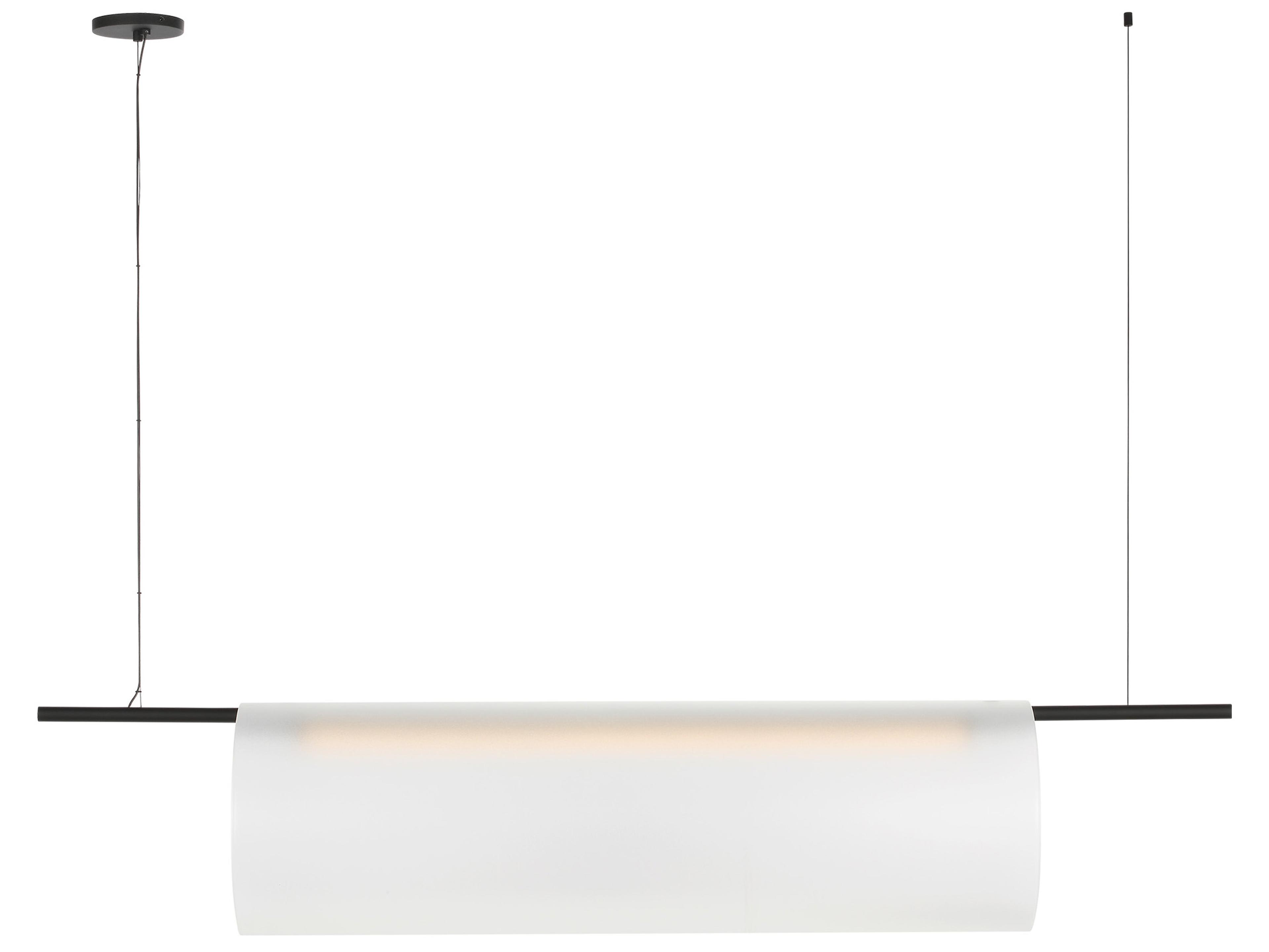 Visual Comfort Modern Trace 1-Light Nightshade Black Cylinder Linear Island Pendant