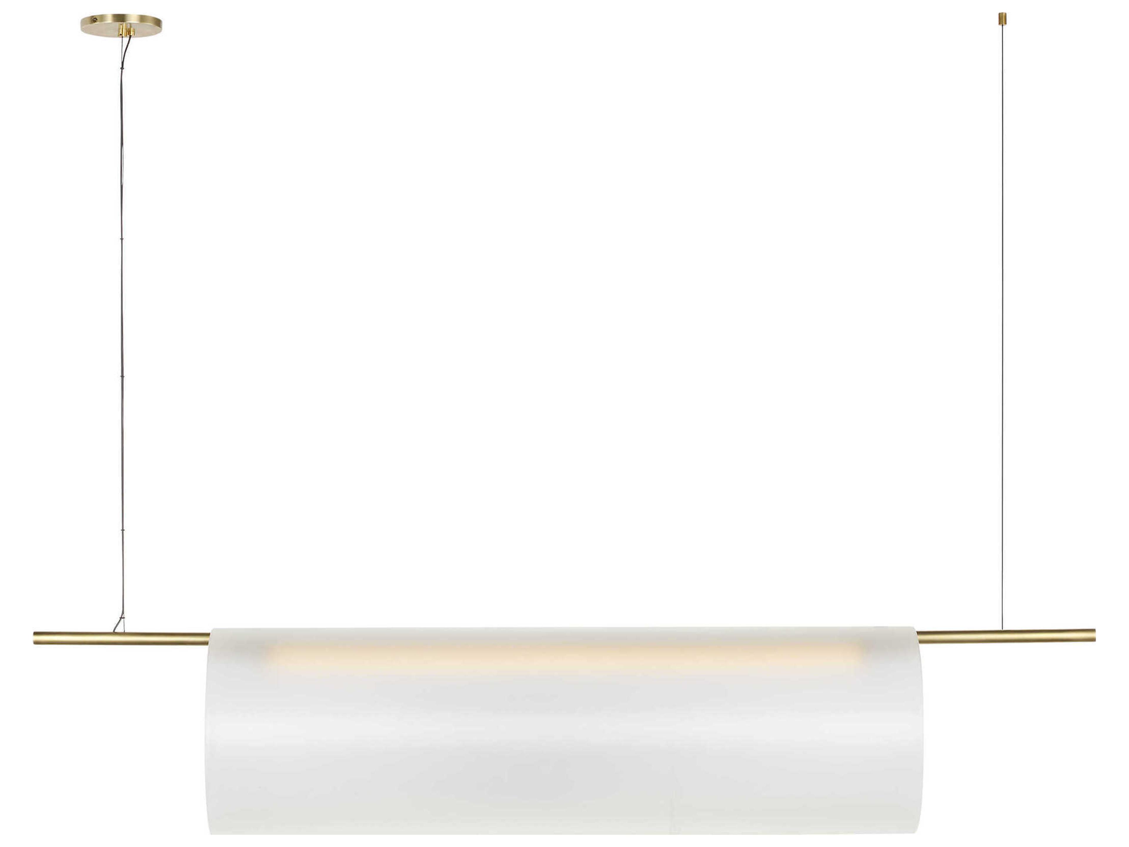 Visual Comfort Modern Trace 1-Light Brass Cylinder Linear Island Pendant
