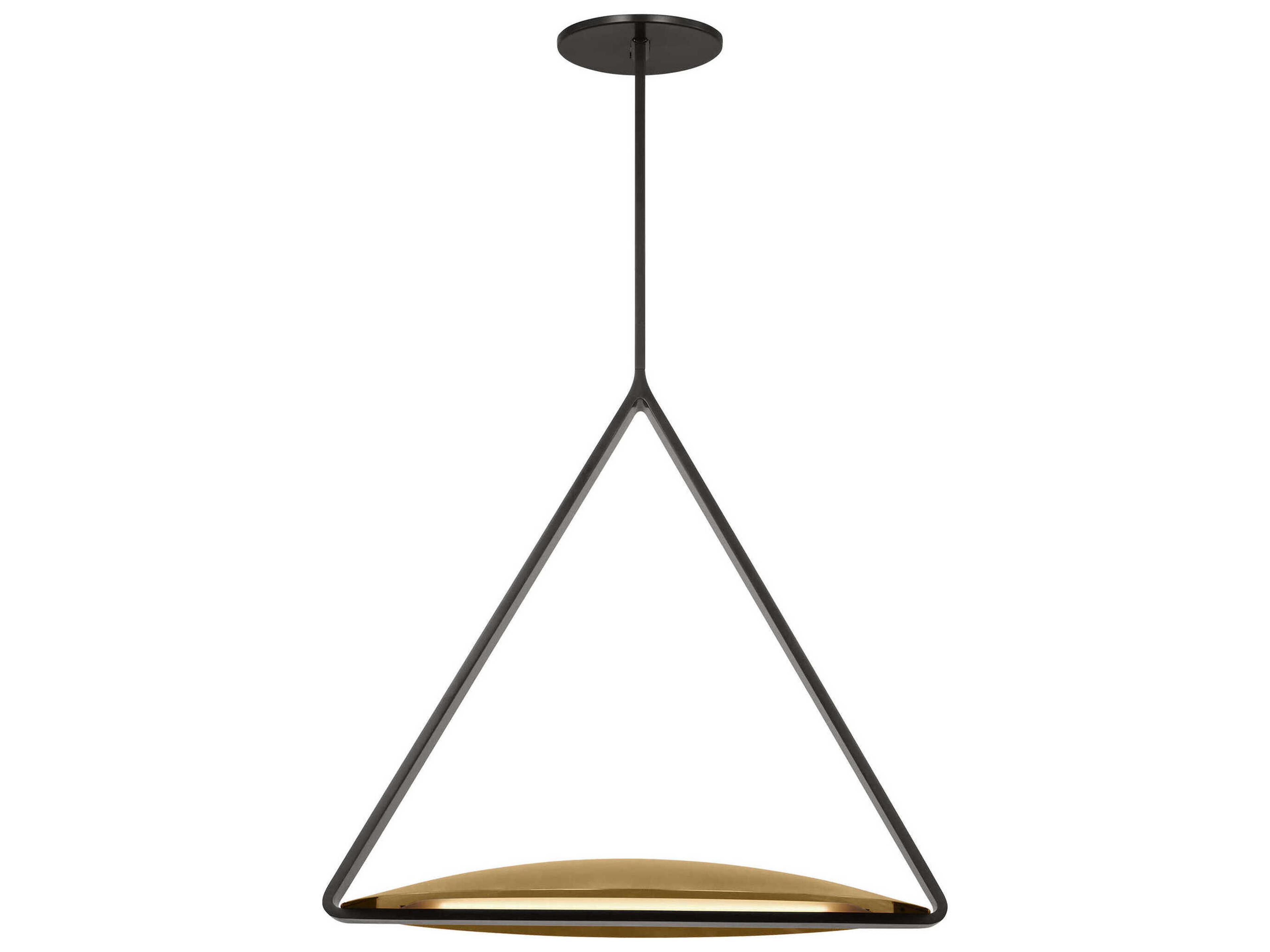 Cymbal LED Pendant Light in Dark Bronze and Natural Brass