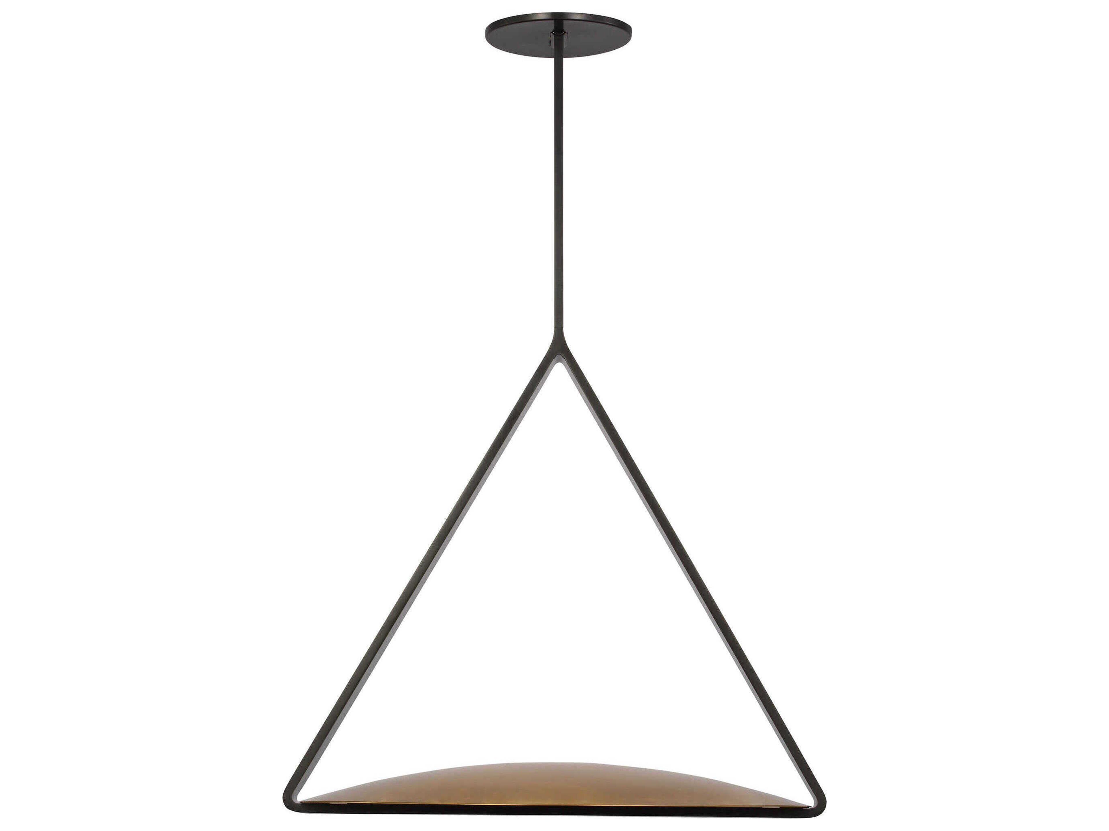 Visual Comfort Modern Cymbal 1-Light Dark Bronze natural Brass Bowl Pendant