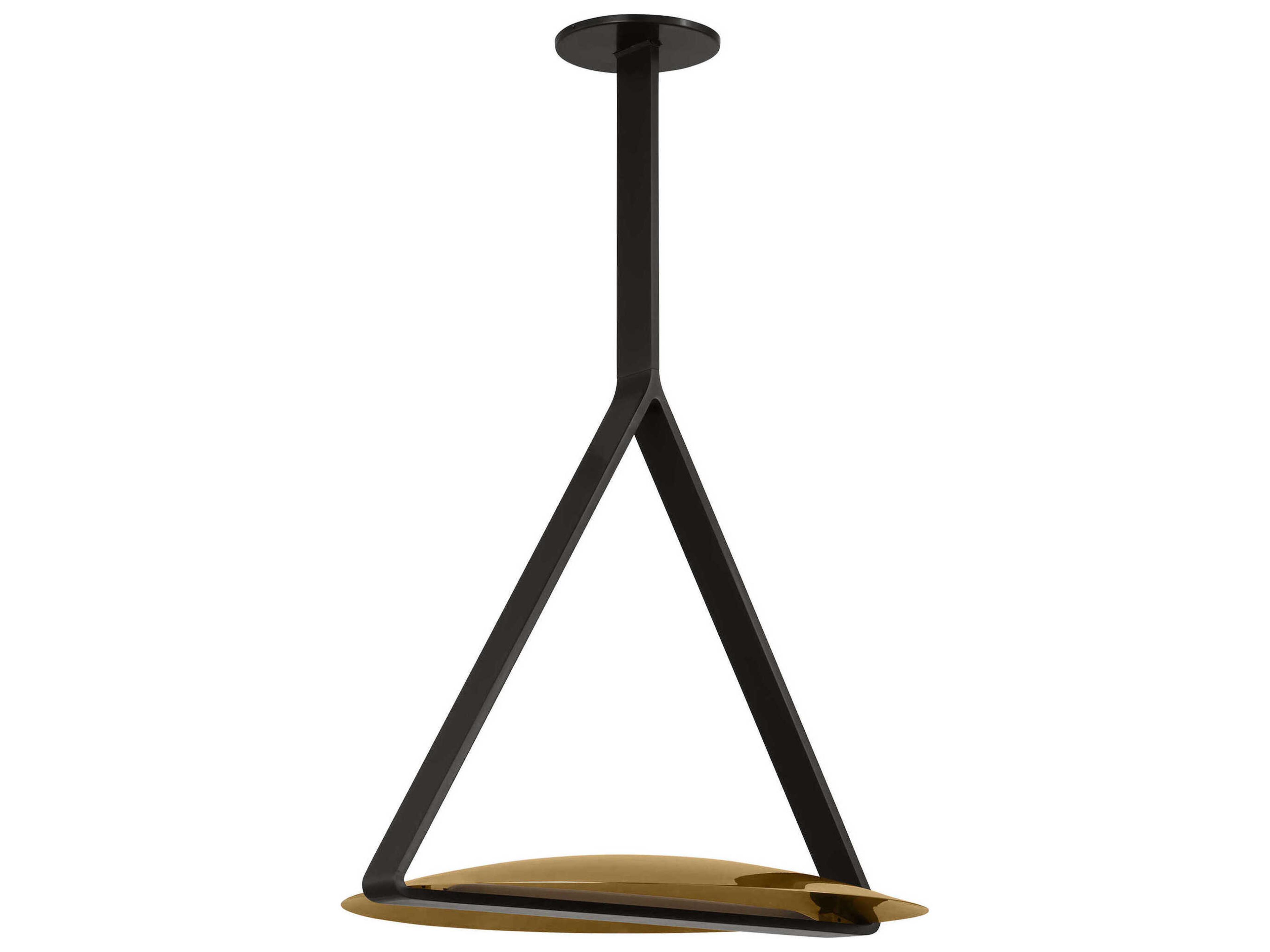 Visual Comfort Modern Cymbal 1-Light Dark Bronze natural Brass Bowl Pendant