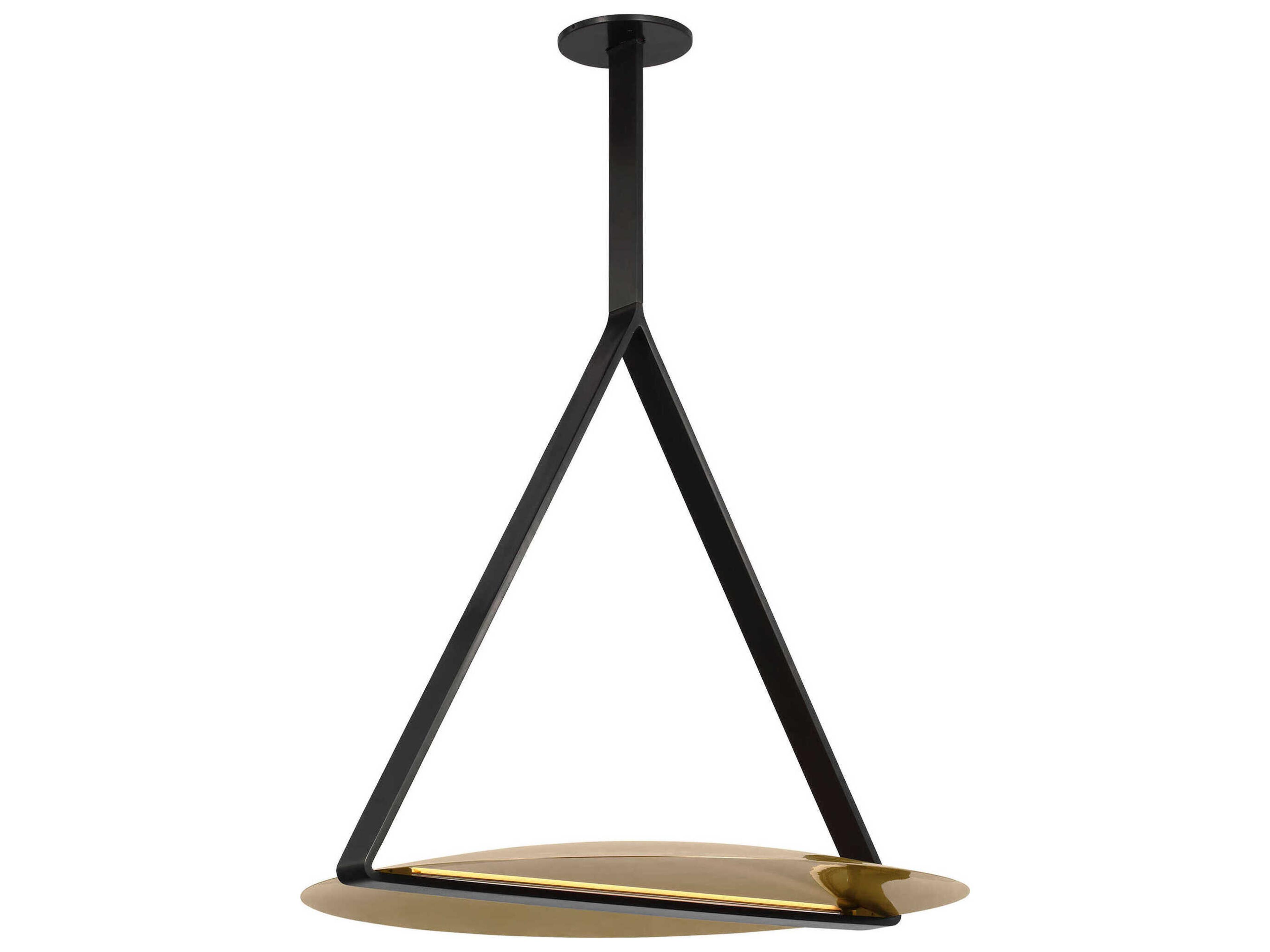 Cymbal 1-Light Dark Bronze Natural Brass Geometric Pendant