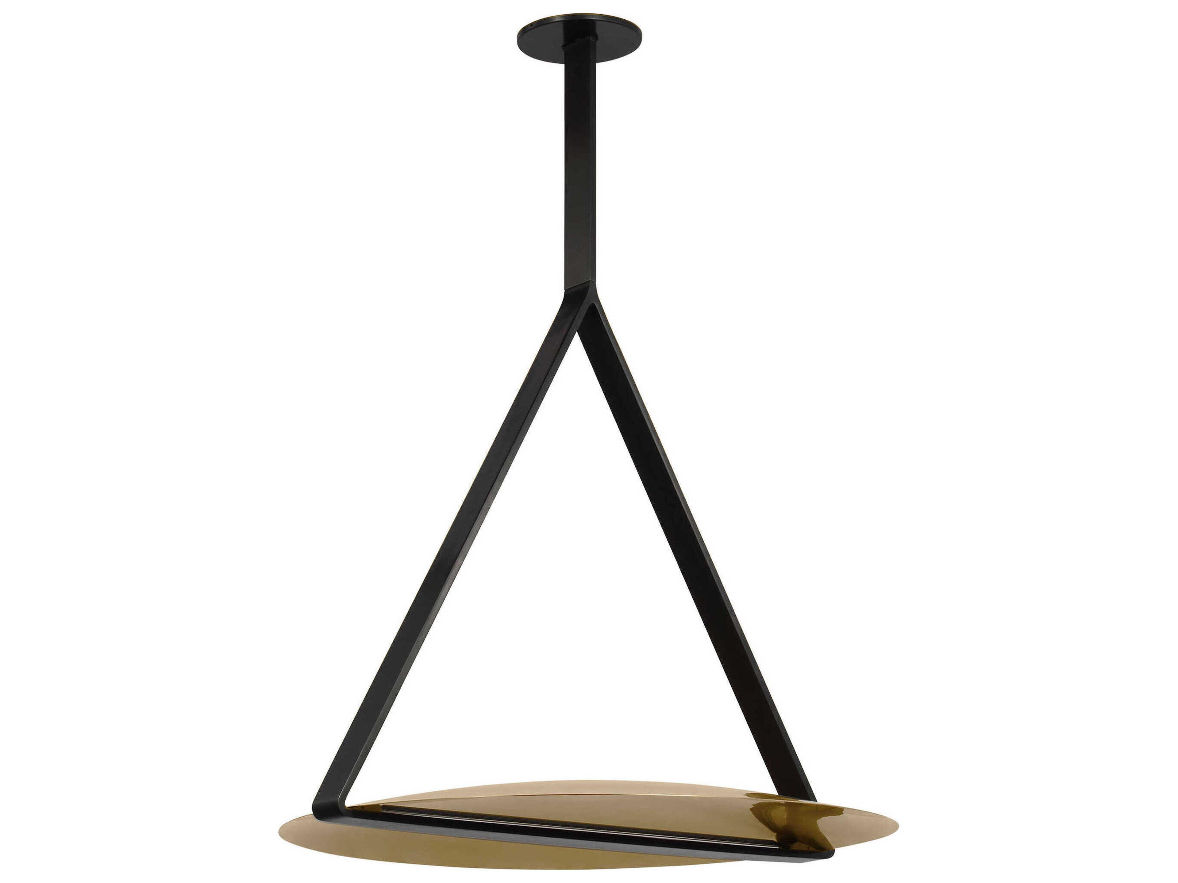 Visual Comfort Modern Cymbal 1-Light Dark Bronze Natural Brass Geometric Pendant