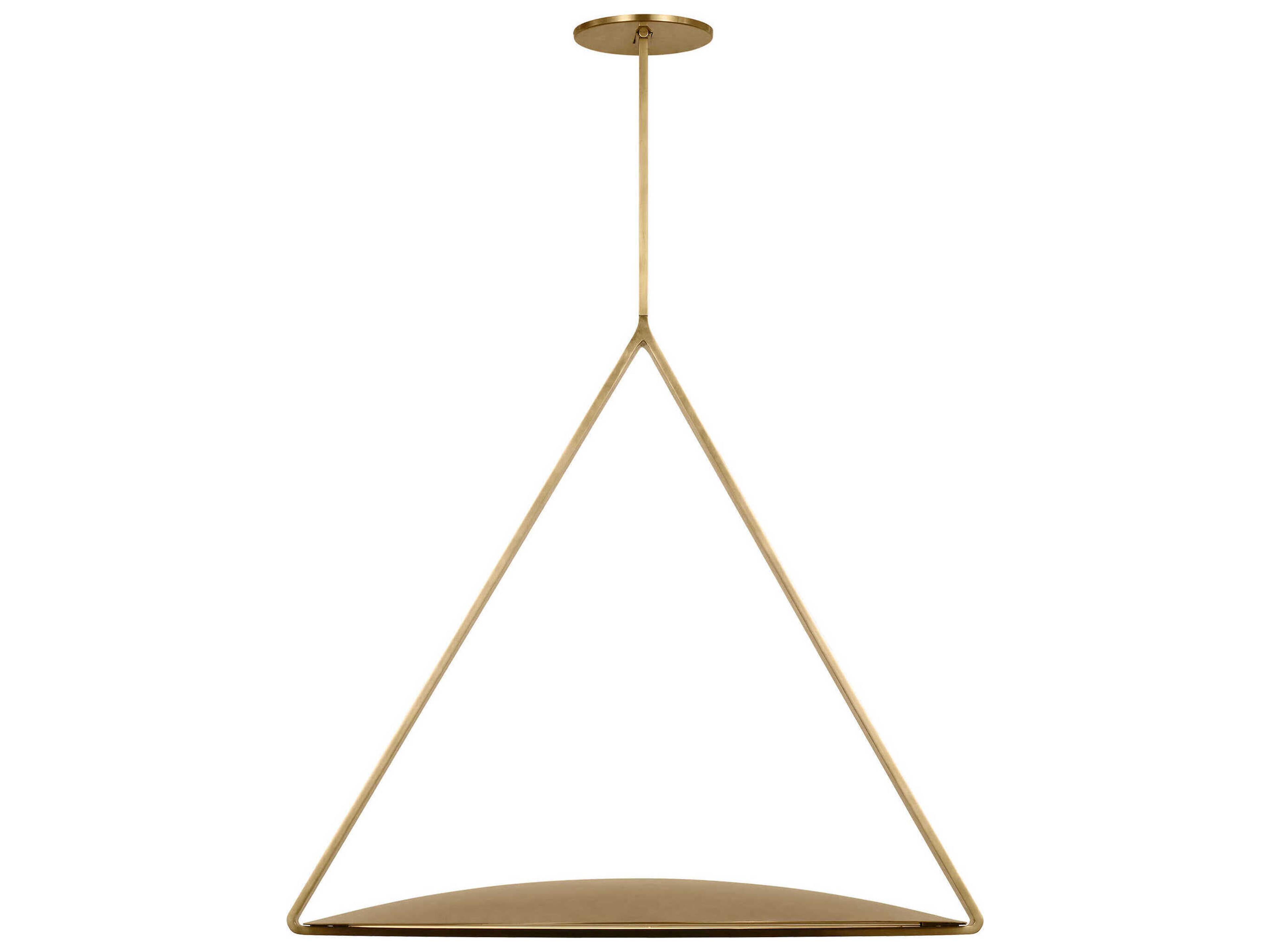 Visual Comfort Modern Cymbal 1-Light Natural Brass Geometric Pendant
