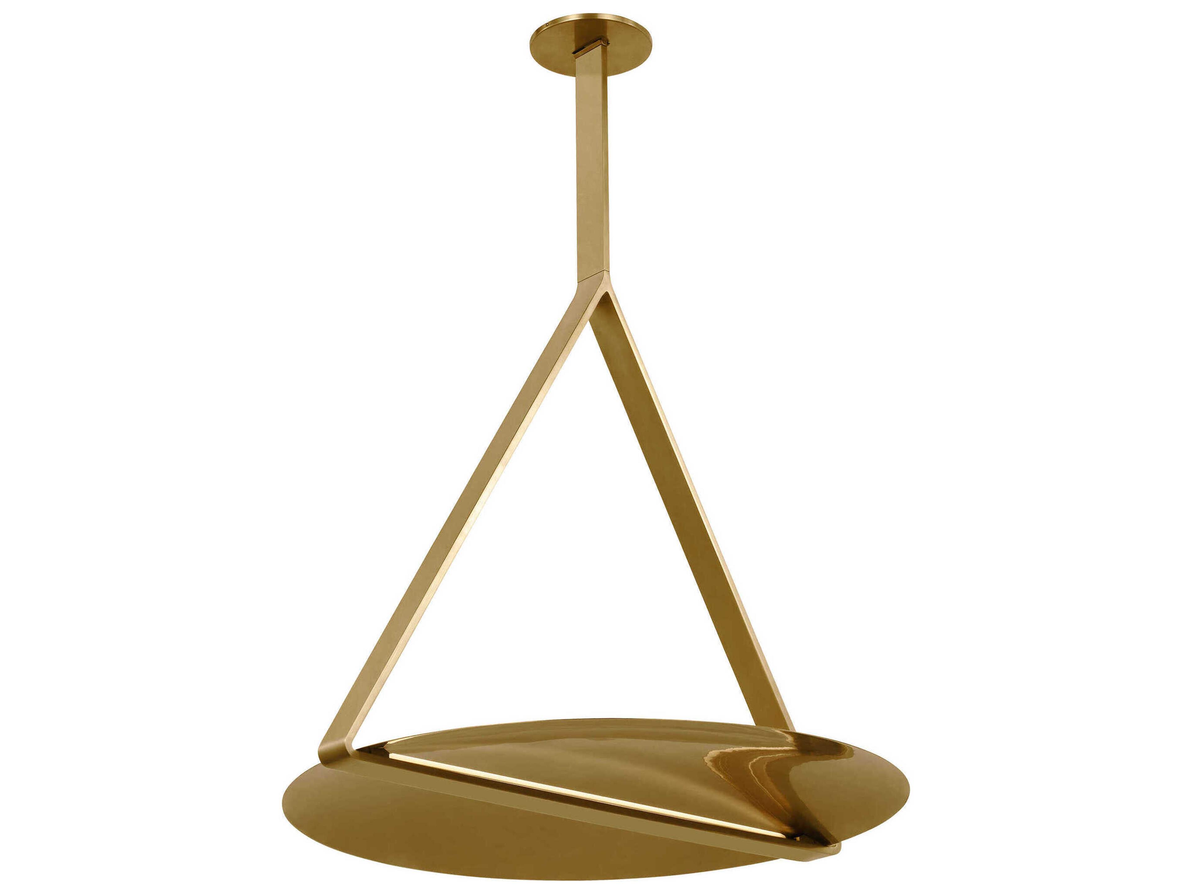 Visual Comfort Modern Cymbal 1-Light Natural Brass Geometric Pendant