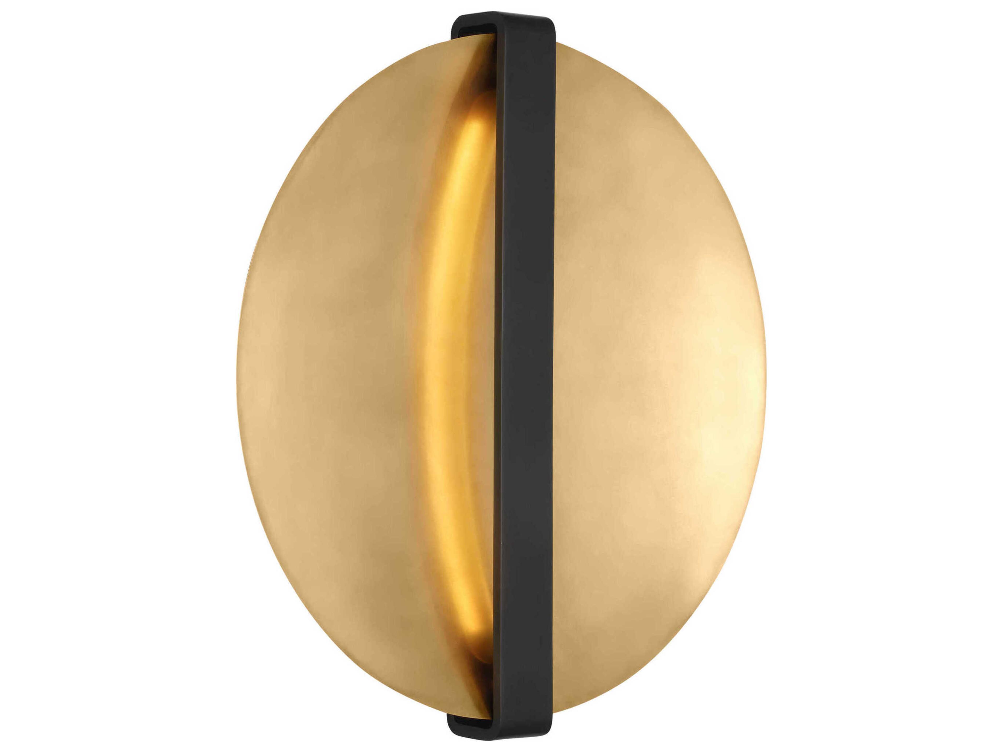 Cymbal Wall Sconce in Dark Bronze and Natural Brass