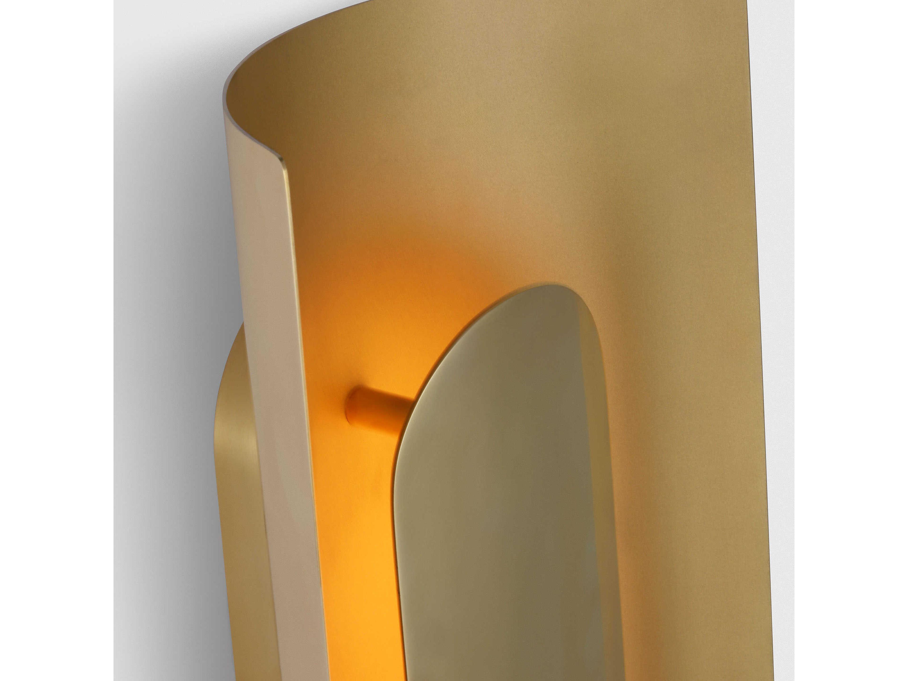 Visual Comfort Modern Shielded 1-Light Hand Rubbed Antique Brass Wall Sconce