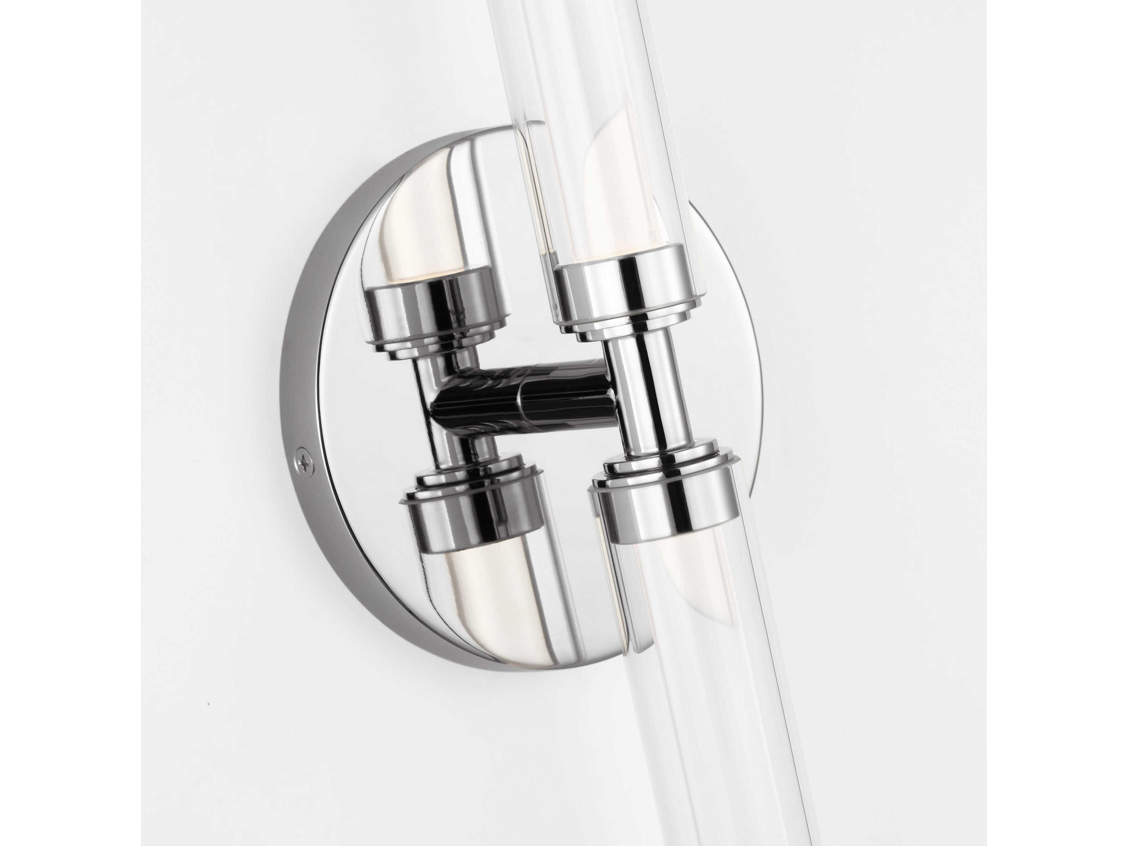 Visual Comfort Modern Poza 2-Light Polished Nickel Vanity Light