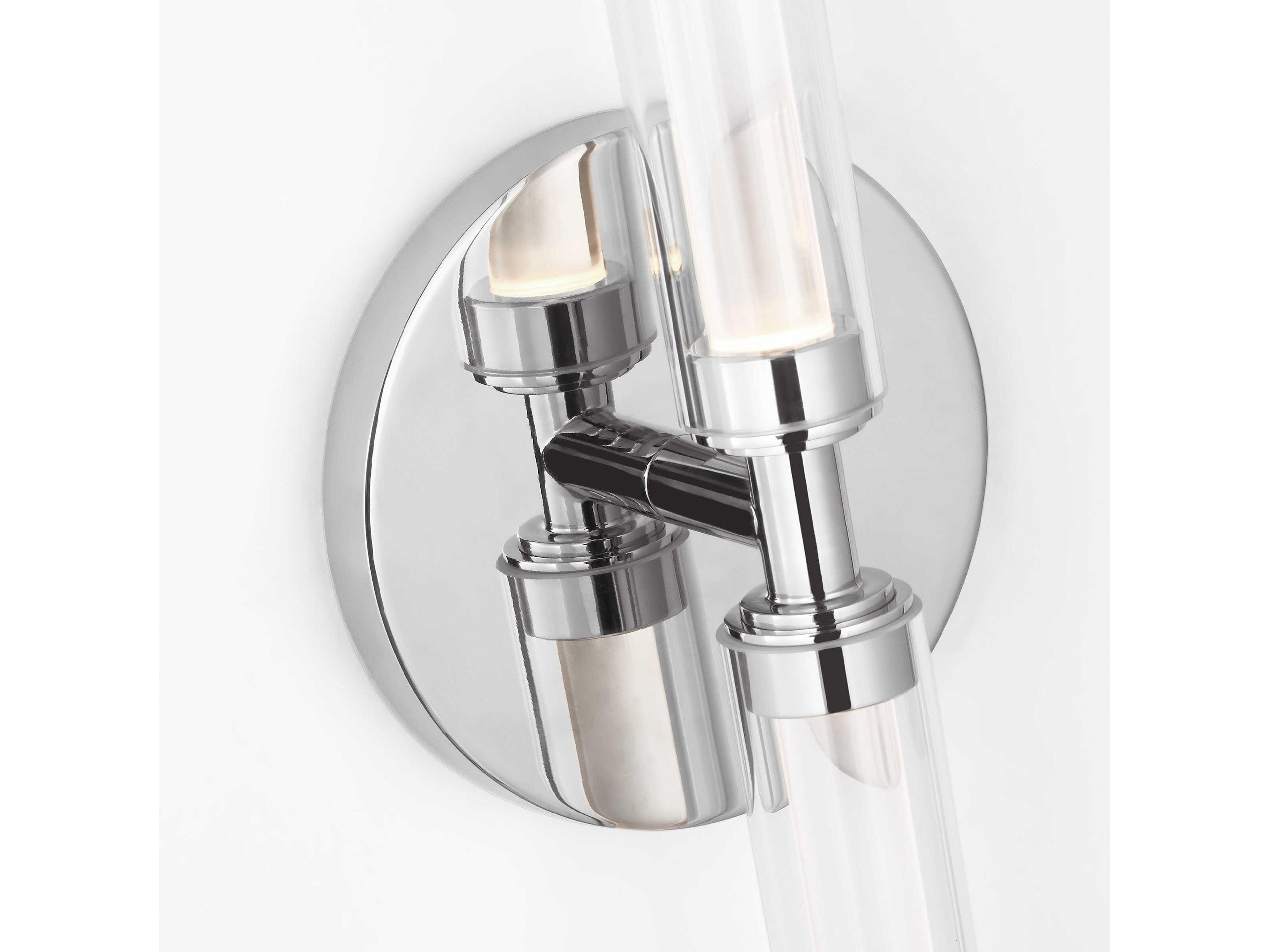 Visual Comfort Modern Poza 2-Light Polished Nickel Vanity Light