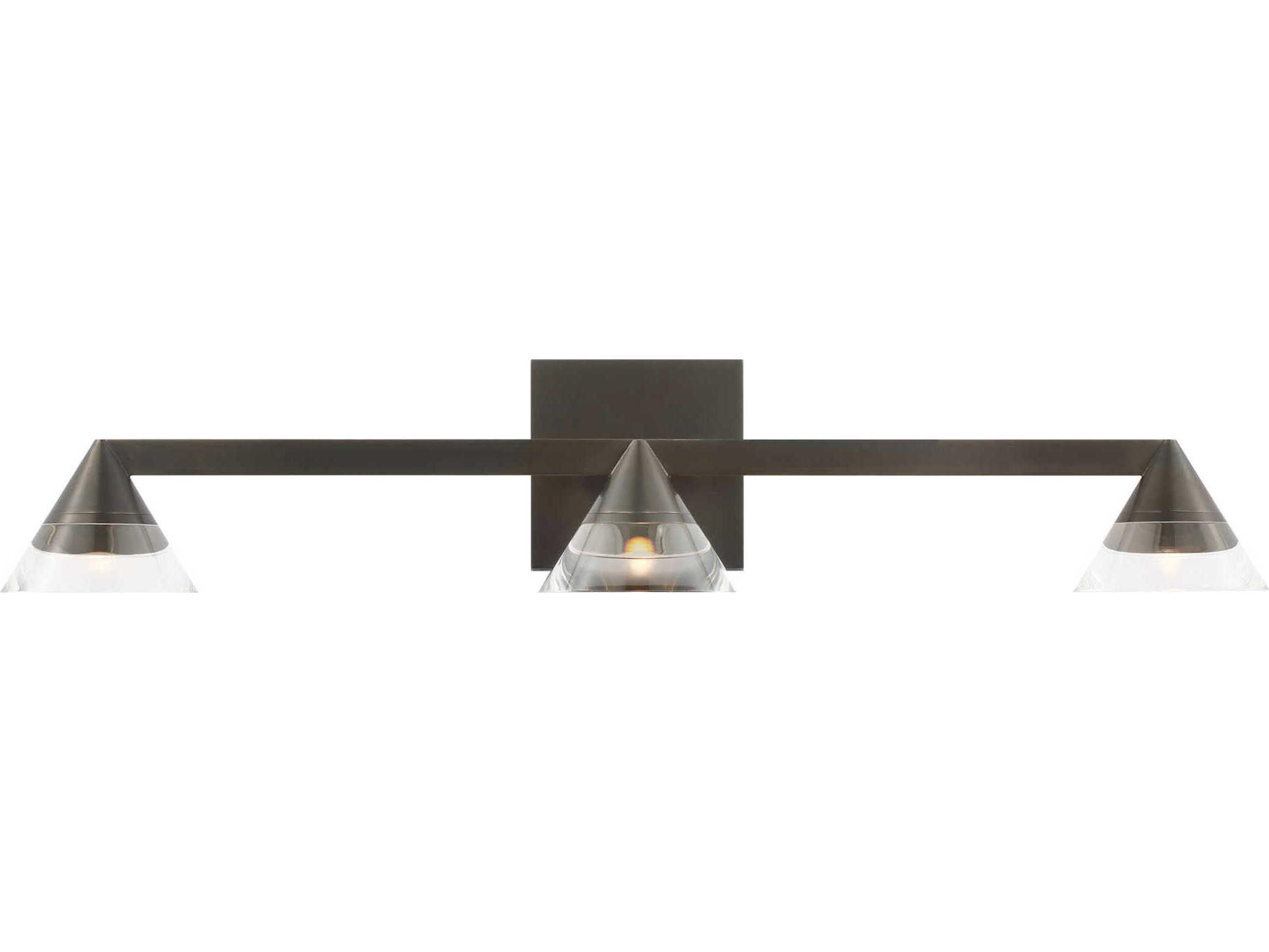Visual Comfort Modern Midrand 3-Light Bronze Vanity Light