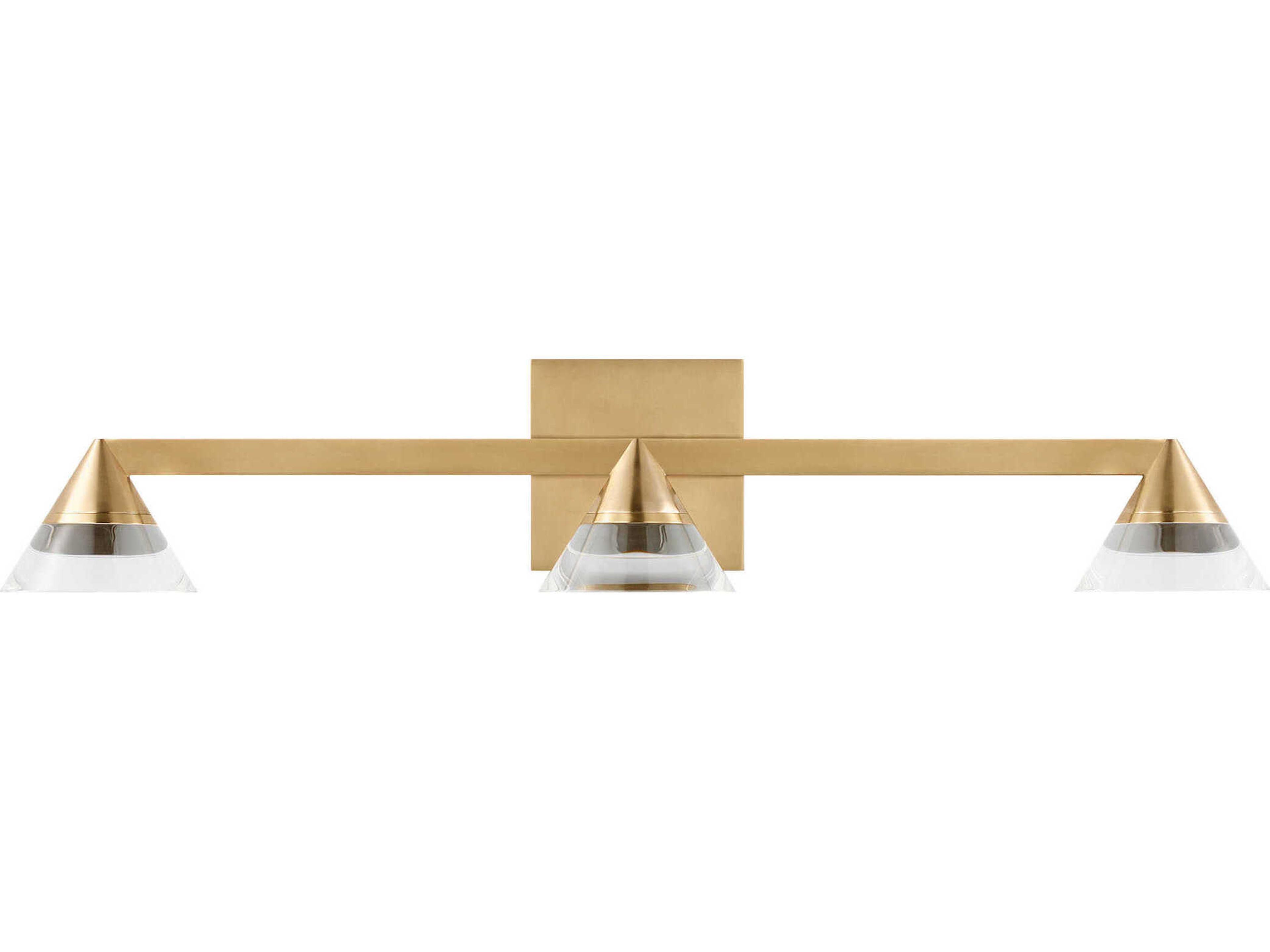 Visual Comfort Modern Midrand 3-Light Brass Vanity Light