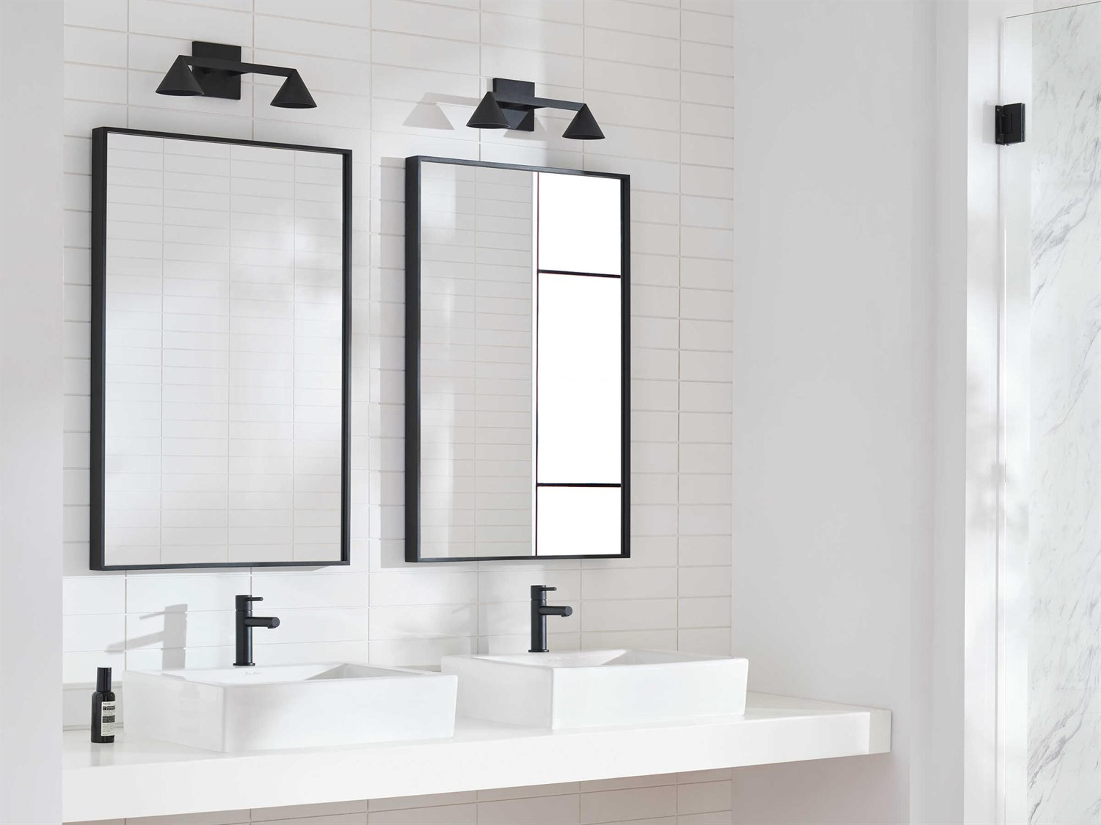 Visual Comfort Modern Midrand 2-Light Nightshade Black Vanity Light