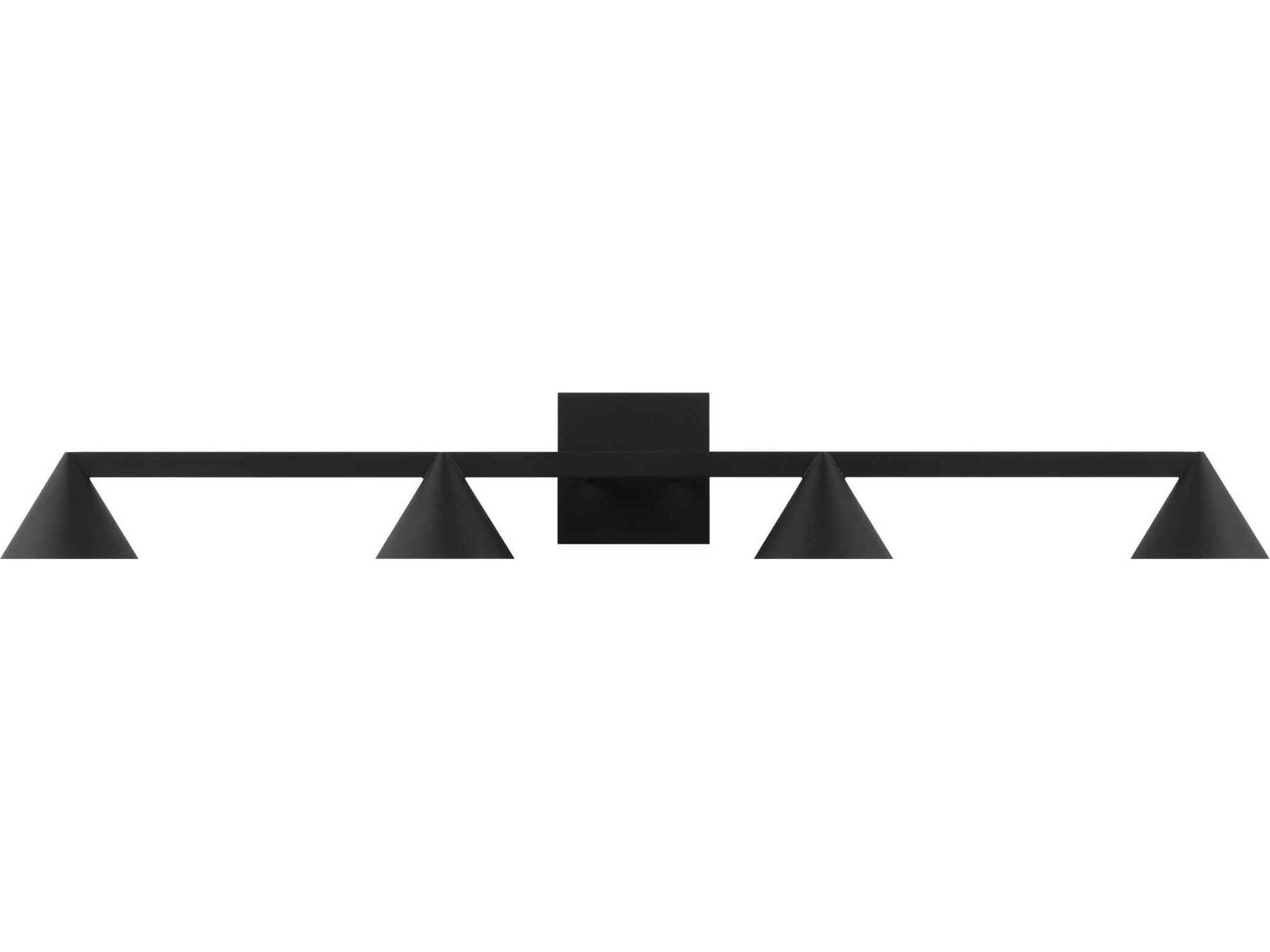 Visual Comfort Modern Midrand 4-Light Nightshade Black Vanity Light