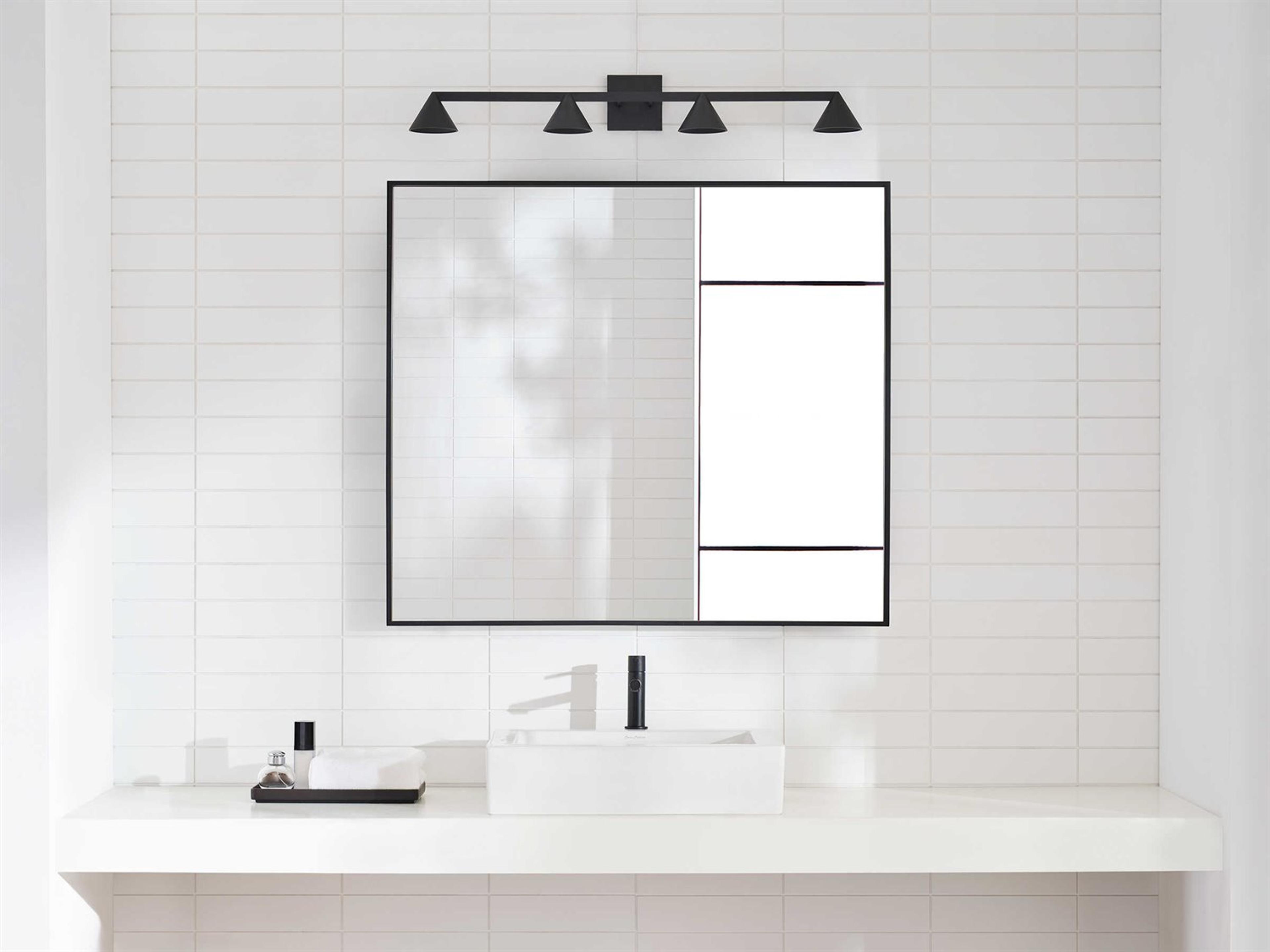 Visual Comfort Modern Midrand 4-Light Nightshade Black Vanity Light